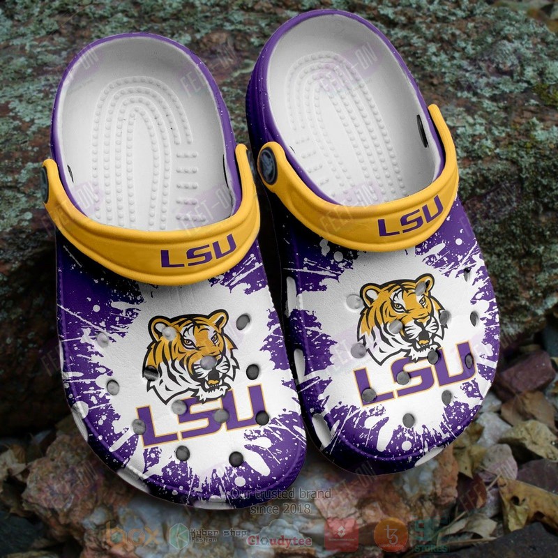Footwearmerch LSU Tigers NCAA Sport Crocs Crocband Clogs Shoes Comfortable For Men Women and Kids