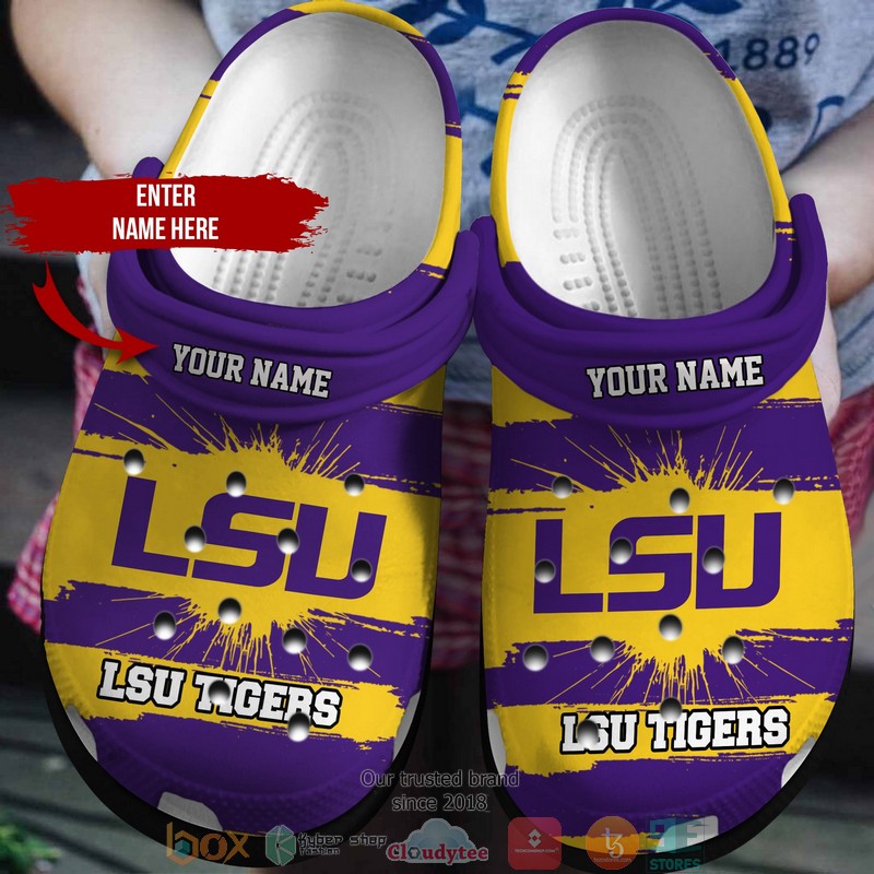 Footwearmerch LSU Tigers NCAA Sport Crocs Crocband Clogs Shoes Comfortable For Men Women and Kids
