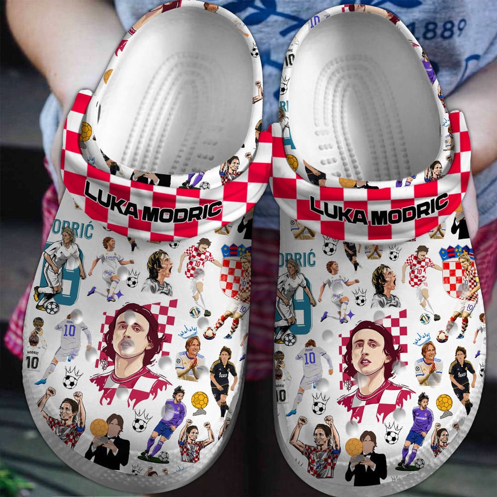 Footwearmerch Luka Modric Football Soccer Premium Crocs Crocband Clogs Shoes Comfortable For Men Women and Kids