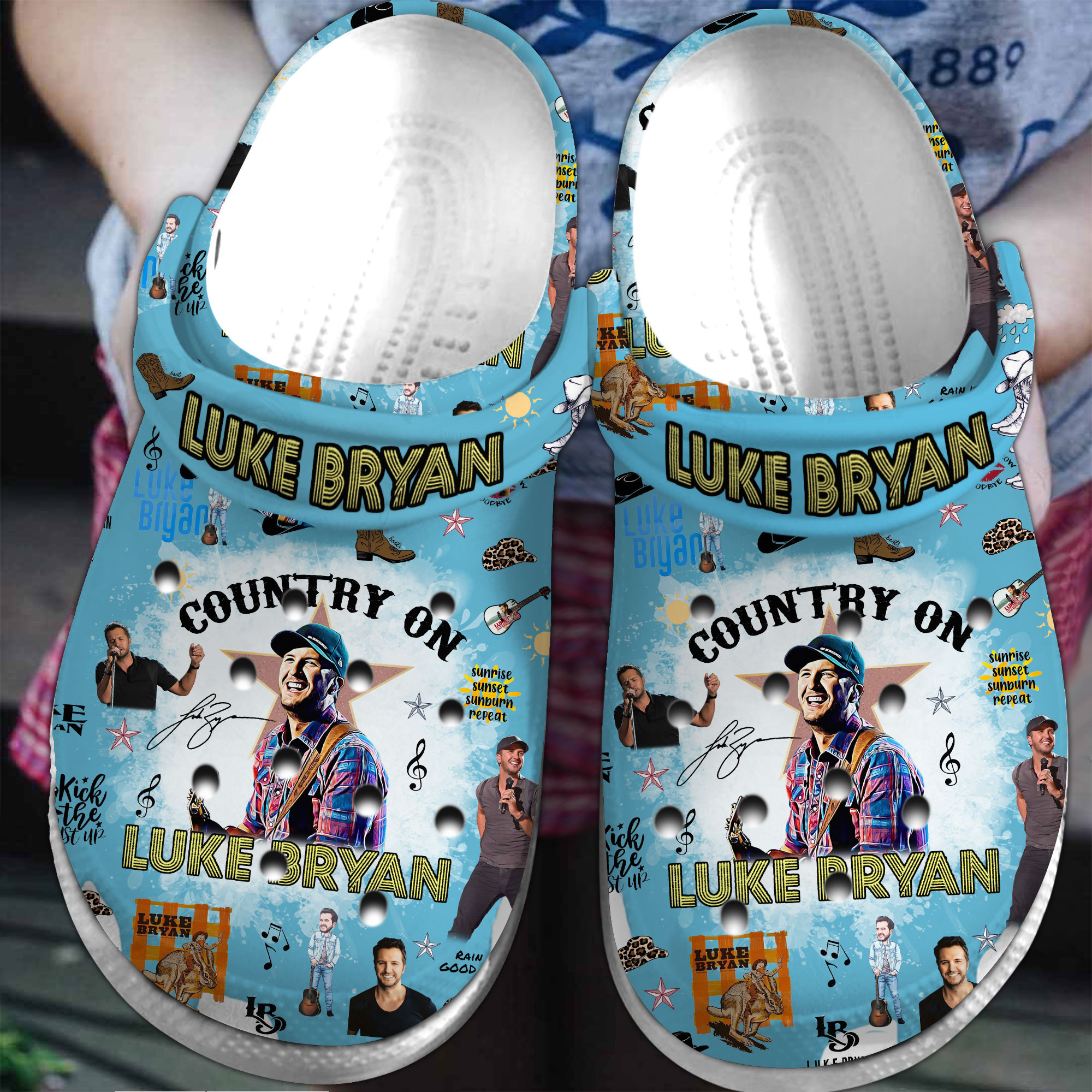 Footwearmerch Luke Bryan Music Crocs Crocband Clogs Shoes Comfortable For Men Women and Kids