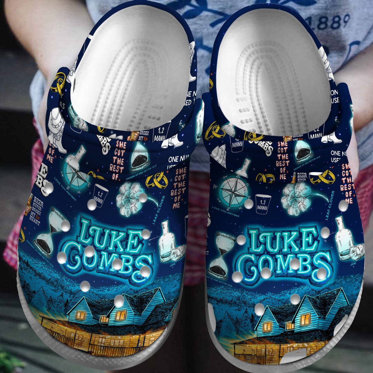 Footwearmerch Luke Combs Music Crocs Crocband Clogs Shoes Comfortable For Men Women and Kids