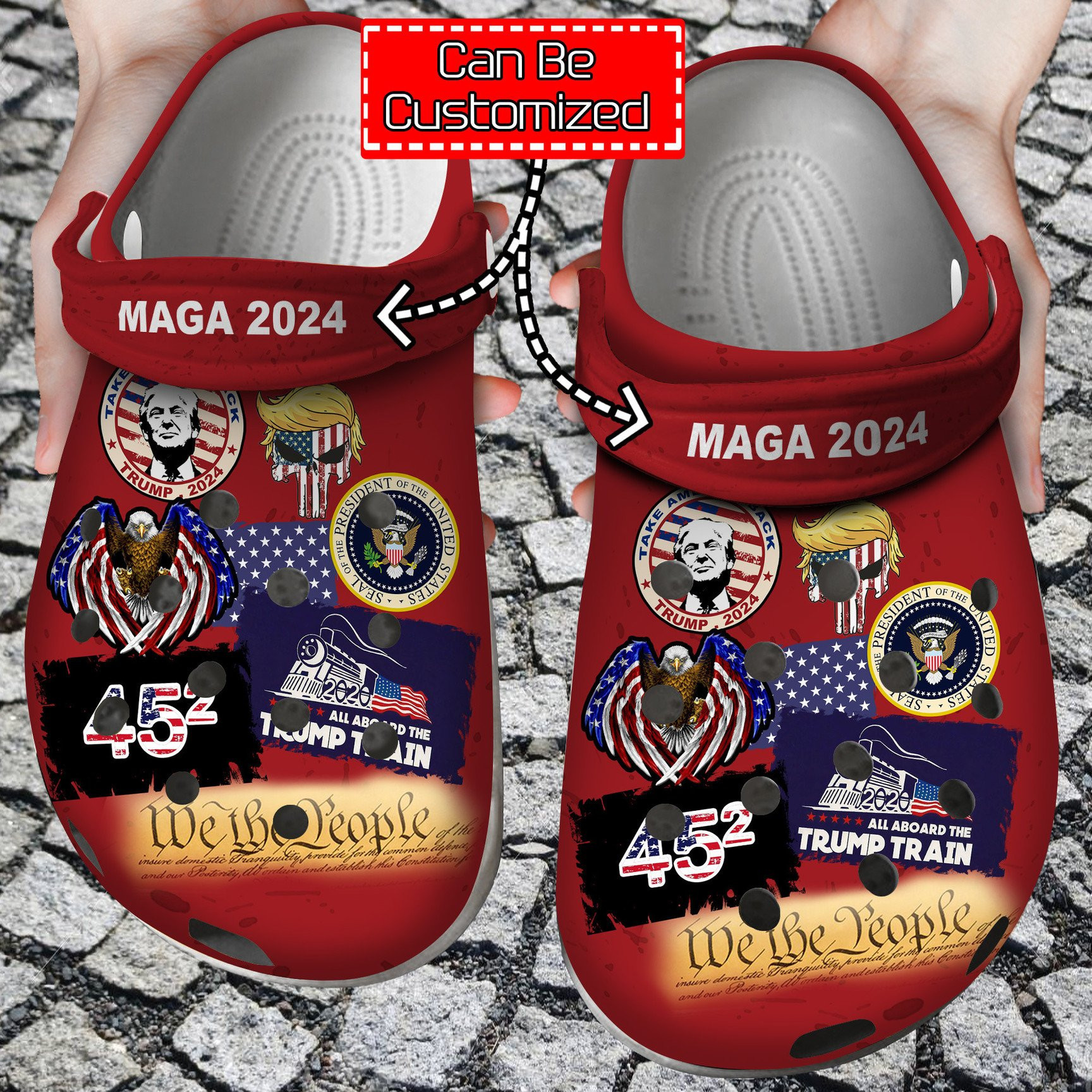 Footwearmerch Maga 2024 Stickers Trump Vote For Girl Gifts clog Shoes