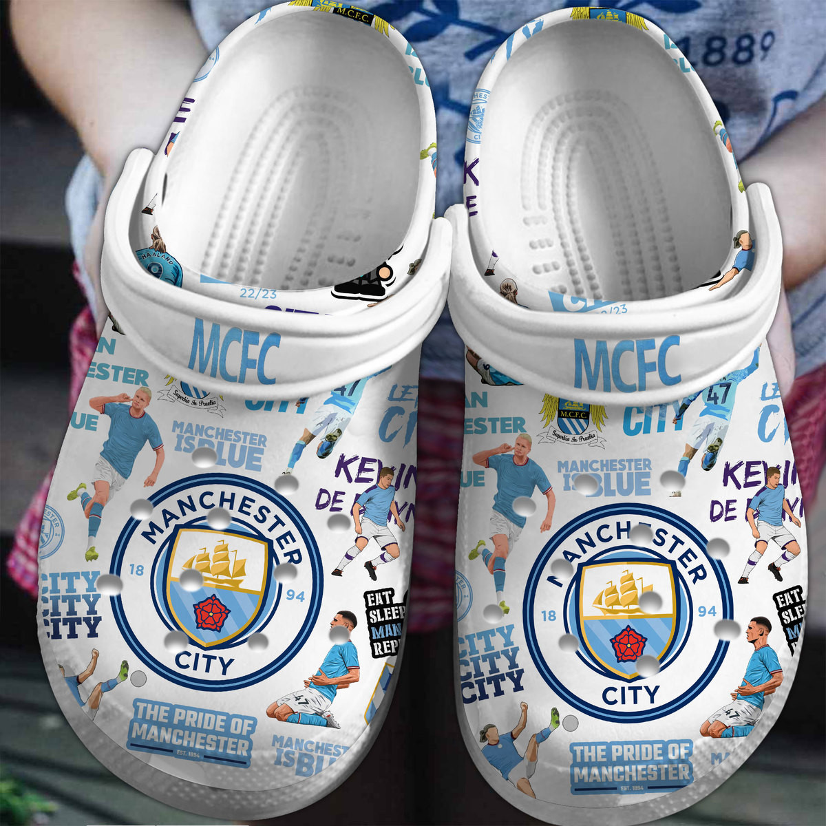 Footwearmerch Manchester City EPL Sport Crocs Crocband Clogs Shoes Comfortable For Men Women and Kids