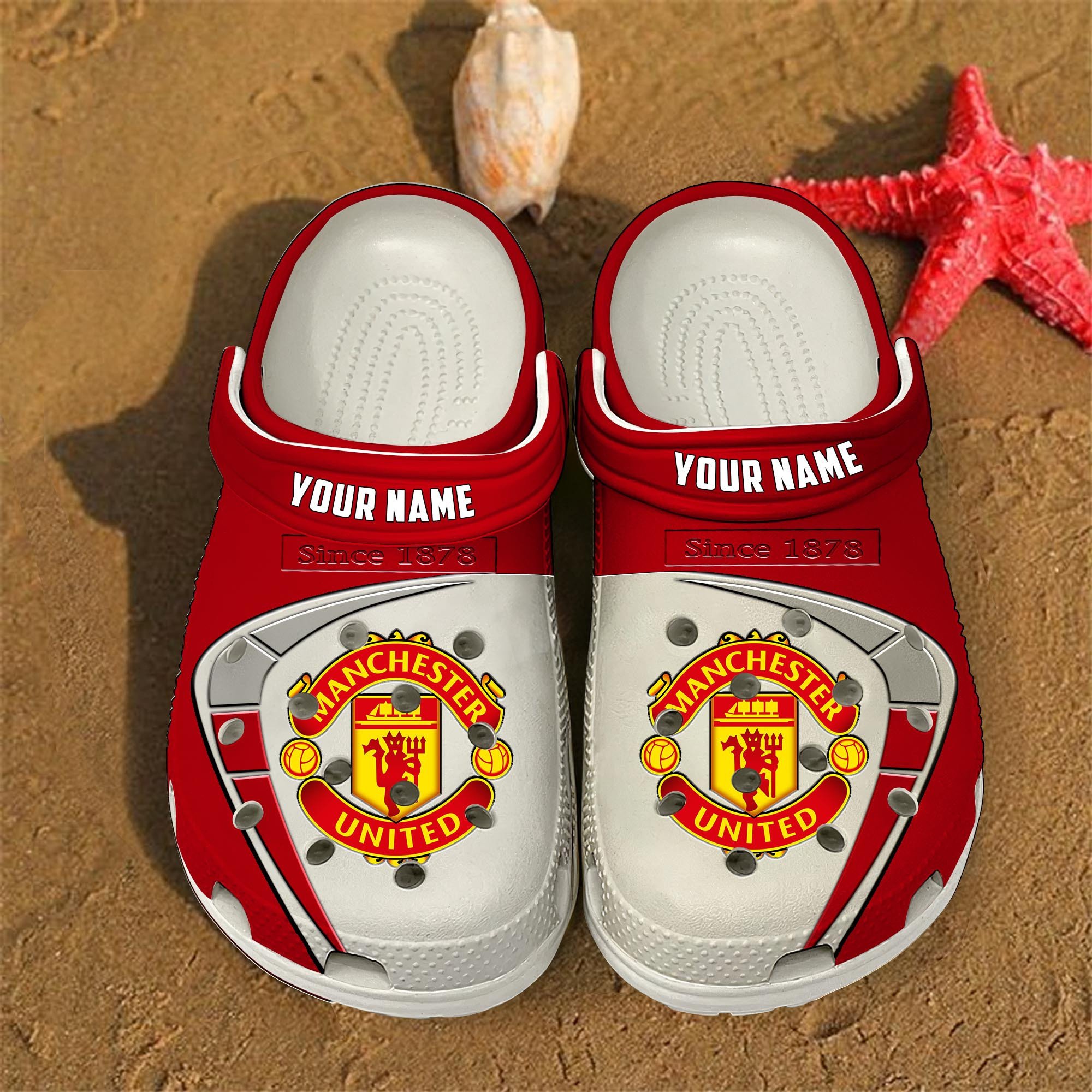Footwearmerch Manchester United EPL Crocs Crocband Clogs Shoes Comfortable For Men Women and Kids