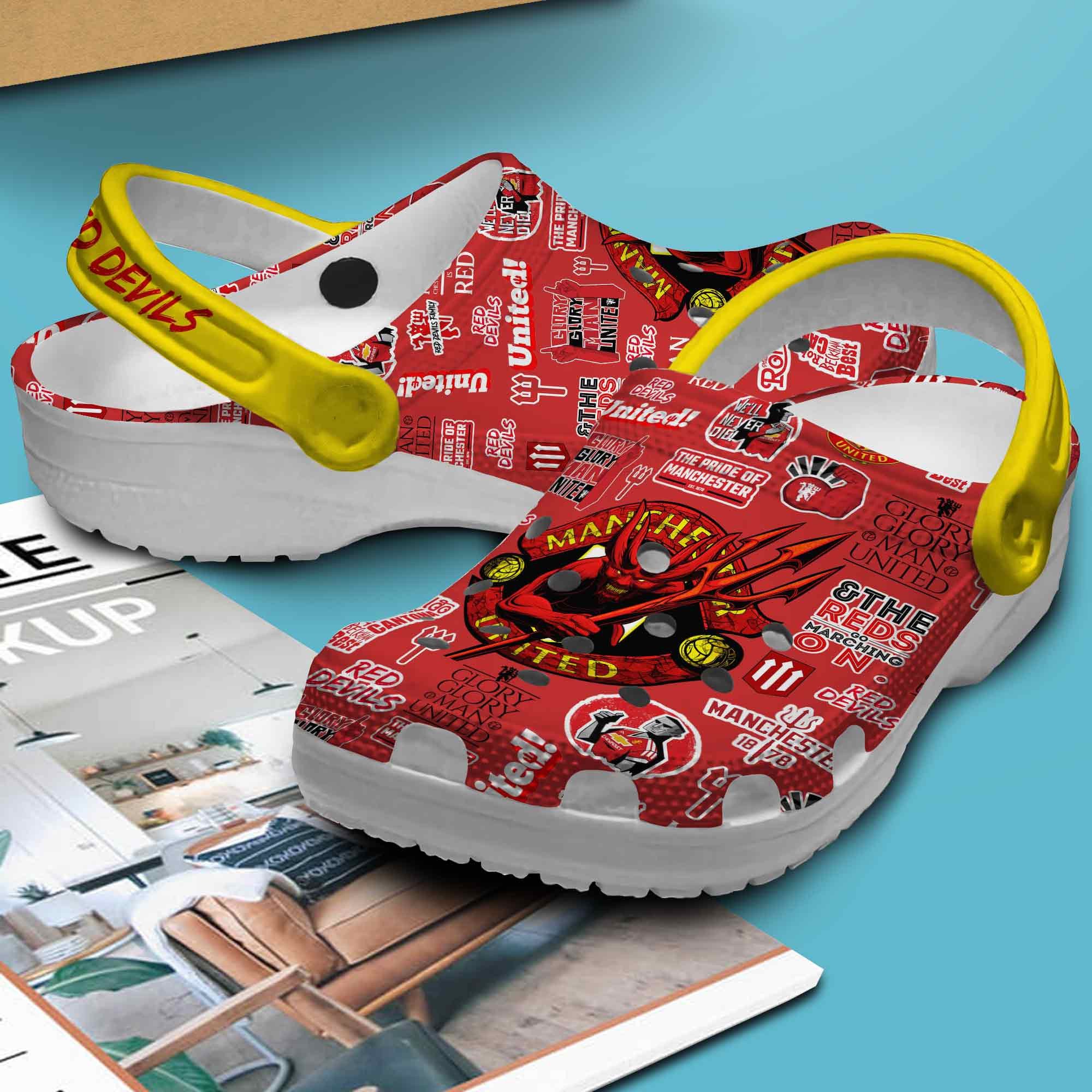 Footwearmerch Manchester United Football ClubCrocs Crocband Clogs Shoes Comfortable For Men Women and Kids