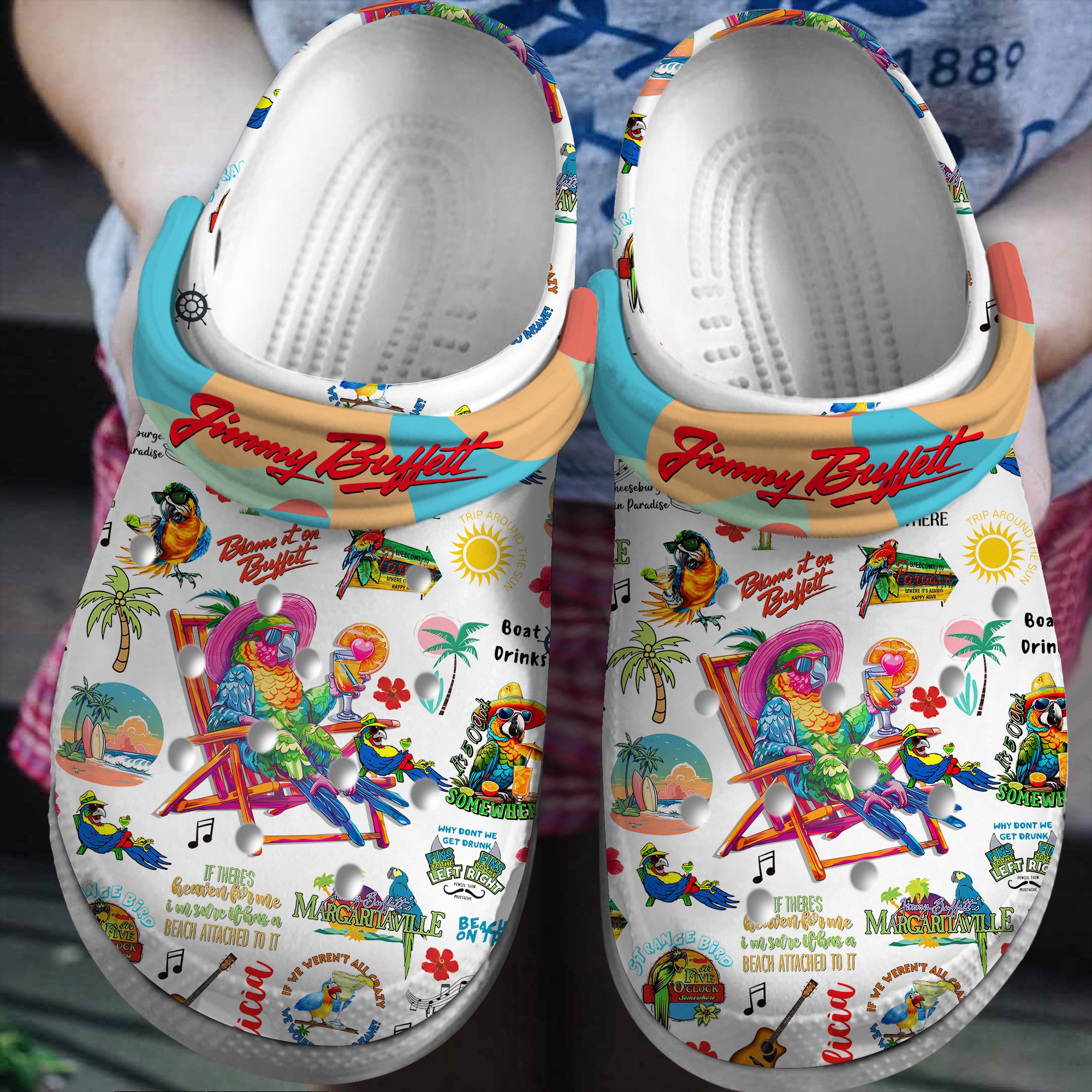Footwearmerch Margaritaville Jimmy Buffett Music Crocs Crocband Clogs Shoes Comfortable For Men Women and Kids