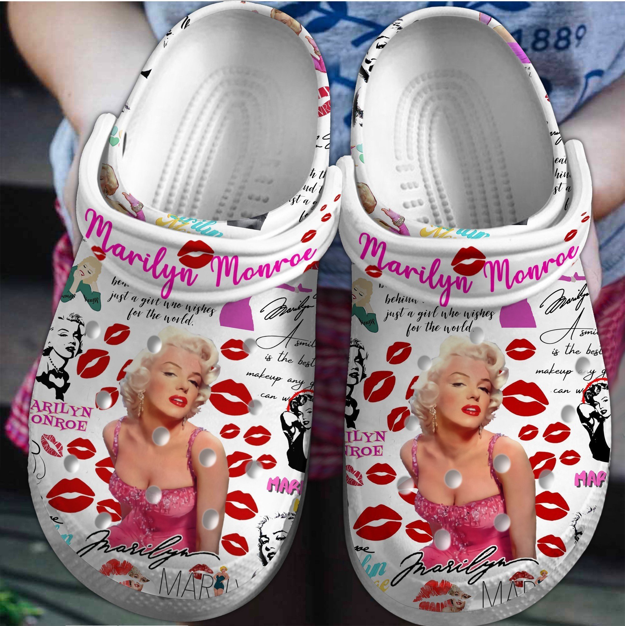 Footwearmerch Marilyn Monroe Music Crocs Crocband Clogs Shoes Comfortable For Men Women and Kids