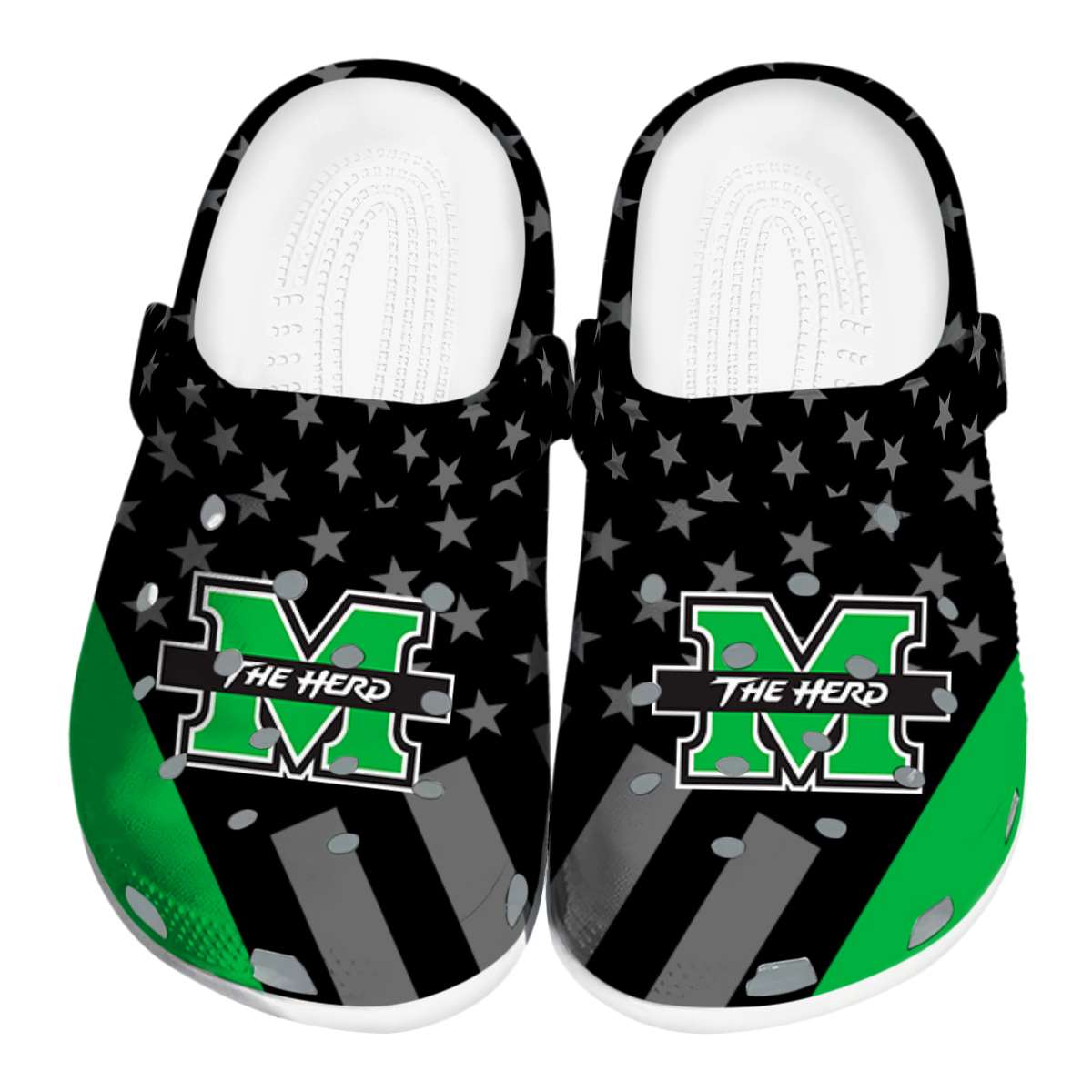Footwearmerch Marshall Thundering Herd NCAA Sport Crocs Crocband Clogs Shoes Comfortable For Men Women and Kids