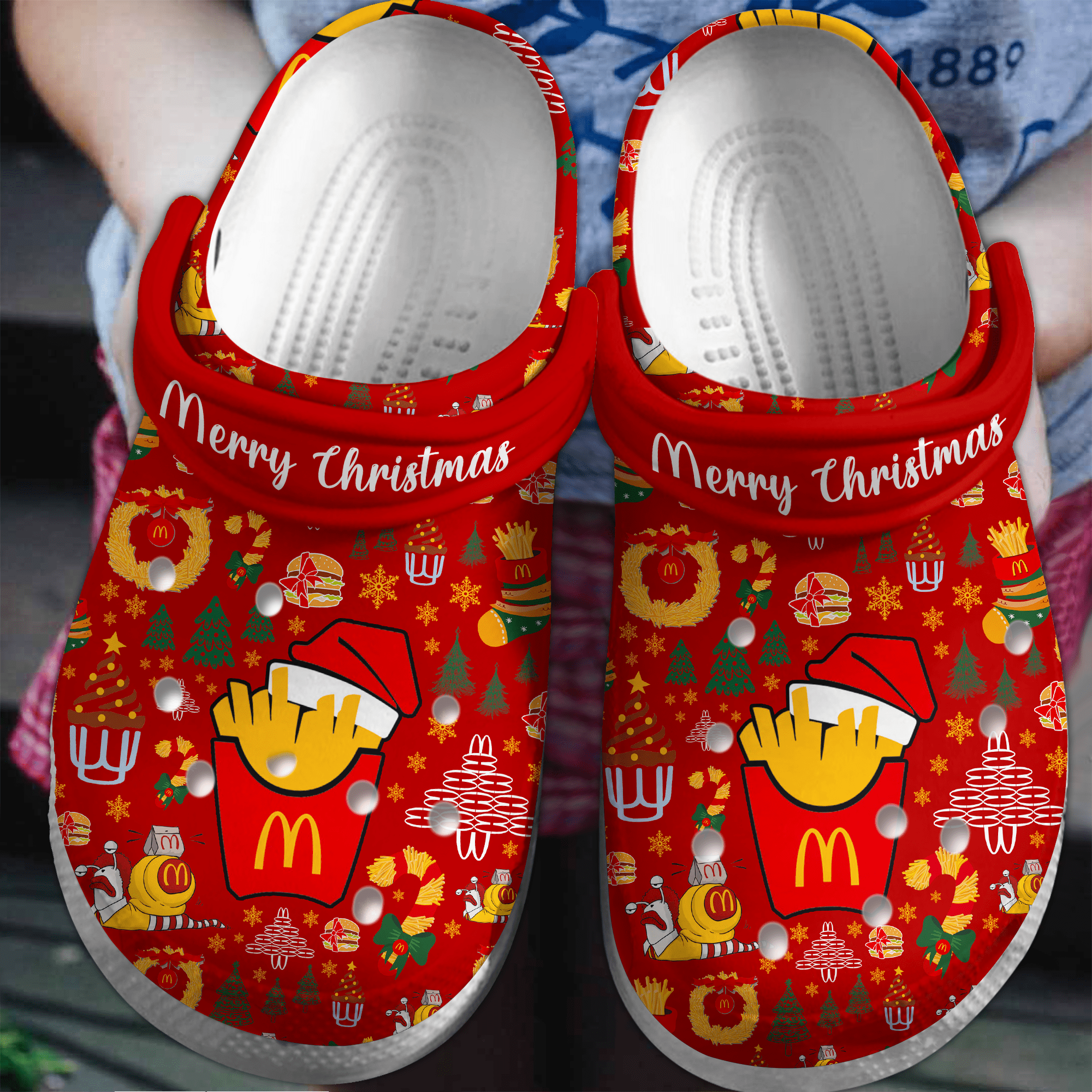 Footwearmerch McDonald Food Crocs Crocband Clogs Shoes Comfortable For Men Women and Kids