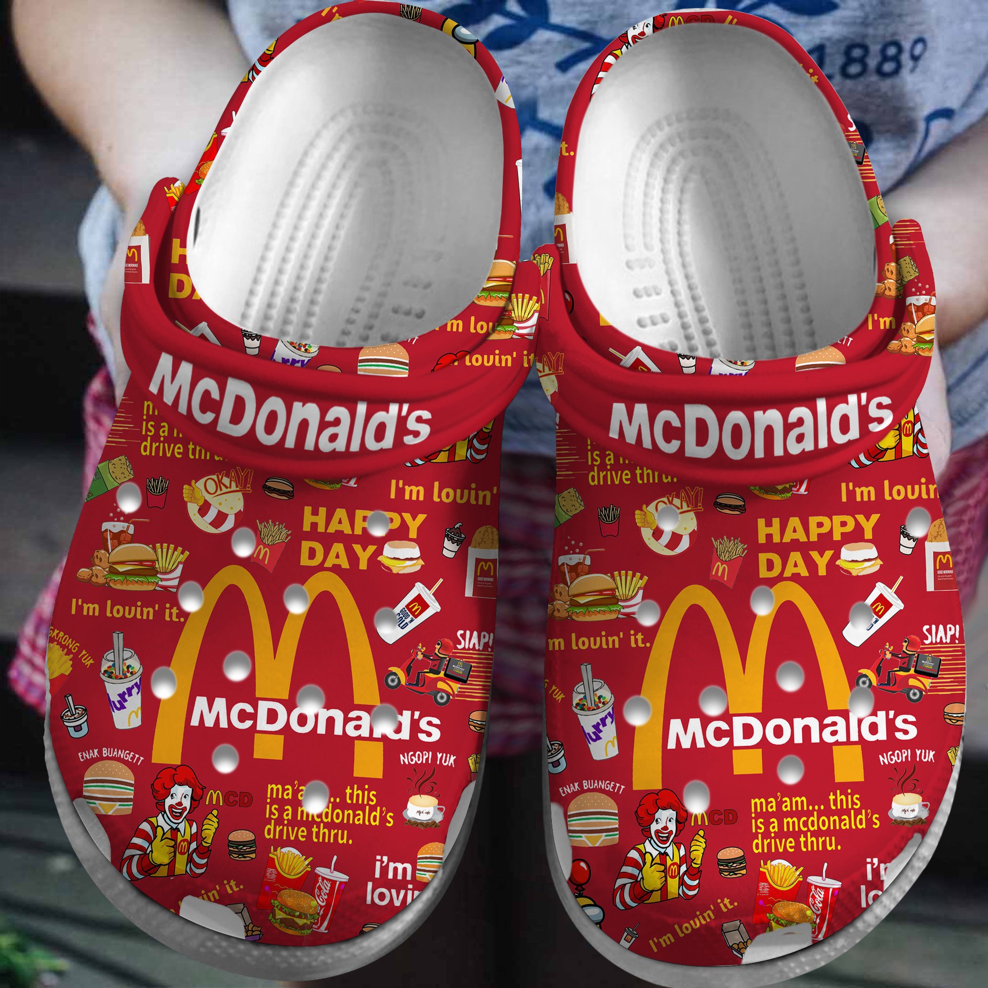 Footwearmerch McDonald's Food Drink Crocs Crocband Clogs Shoes Comfortable For Men Women and Kids