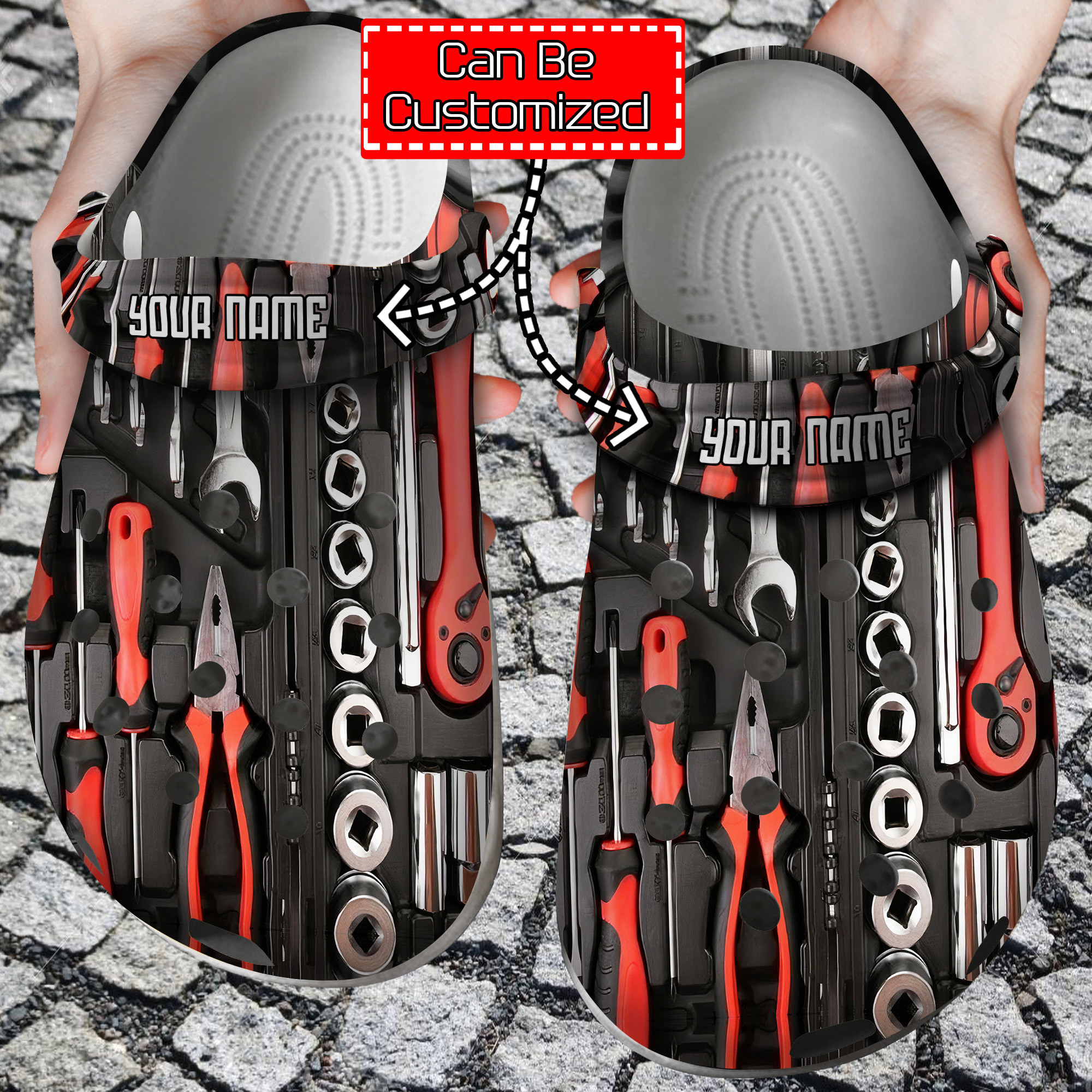 Footwearmerch Mechanic Personalized Mechanic Oil Drip Automotive Tools Clog Shoes