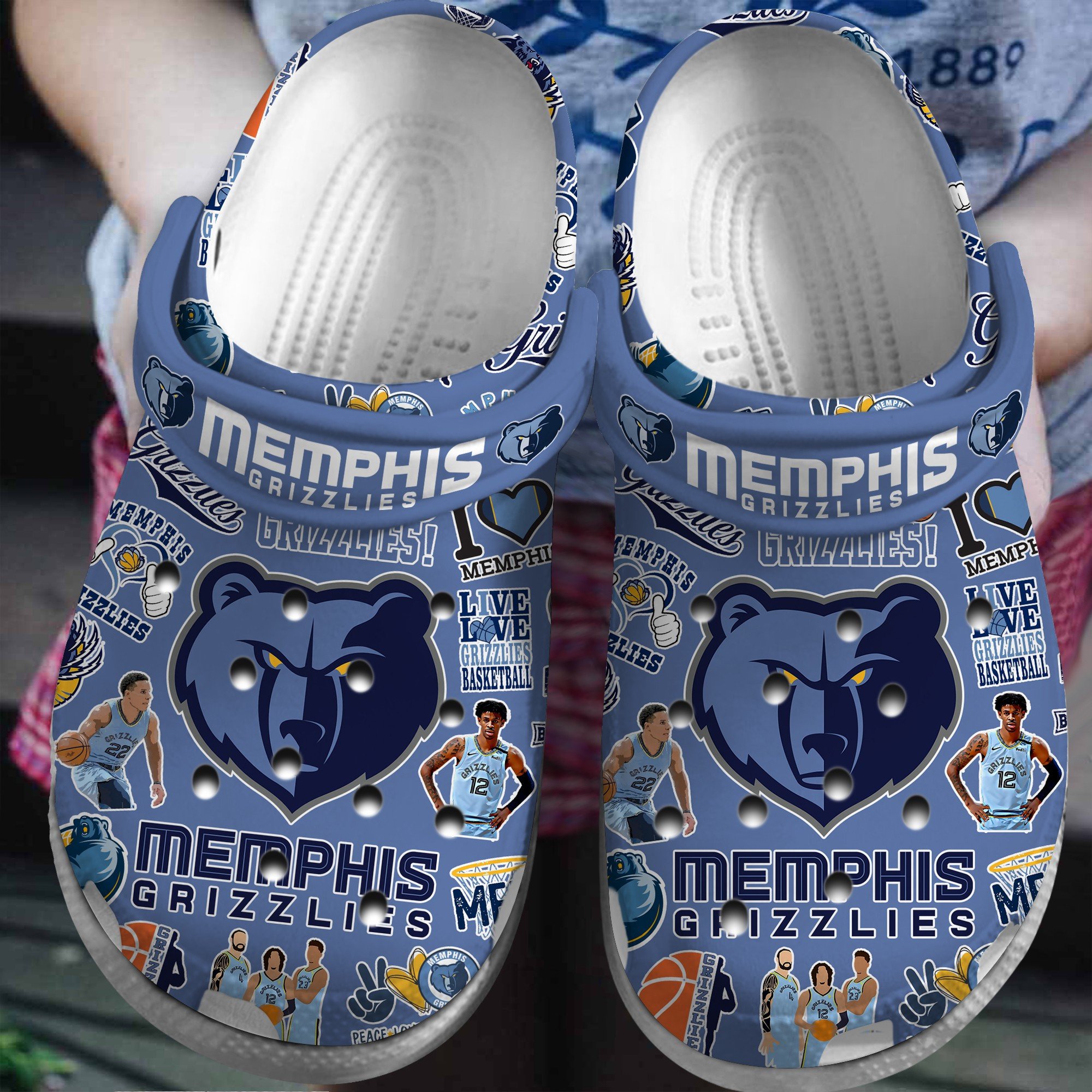 Footwearmerch Memphis Grizzlies NBA Basketball Sport Crocs Crocband Clogs Shoes Comfortable For Men Women and Kids