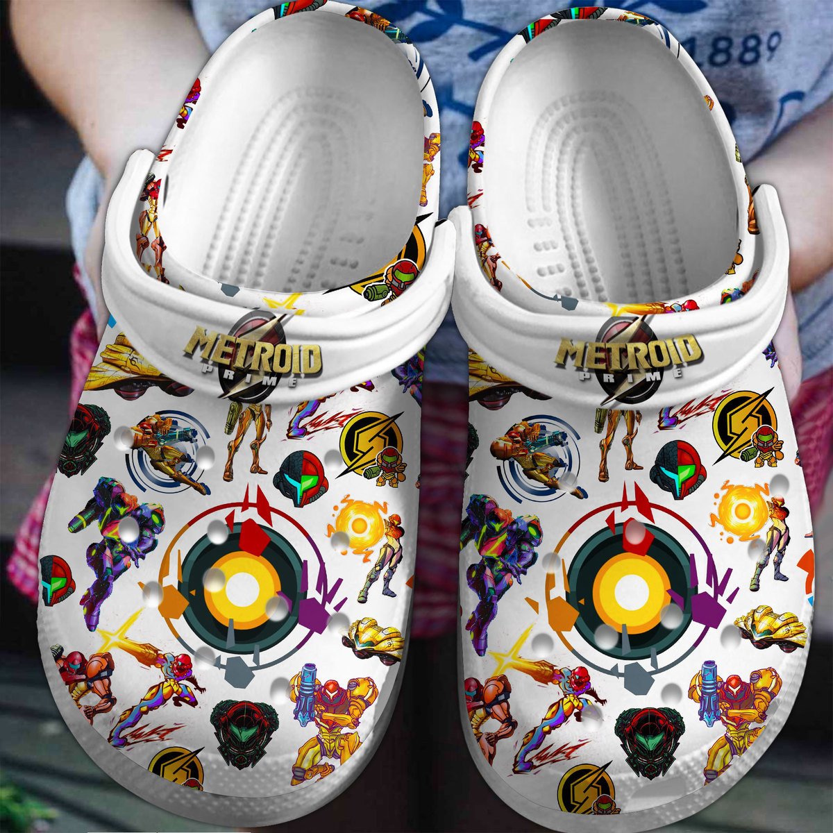 Footwearmerch Metroid Prime Game Premium Crocs Crocband Clogs Shoes Comfortable For Men Women and Kids
