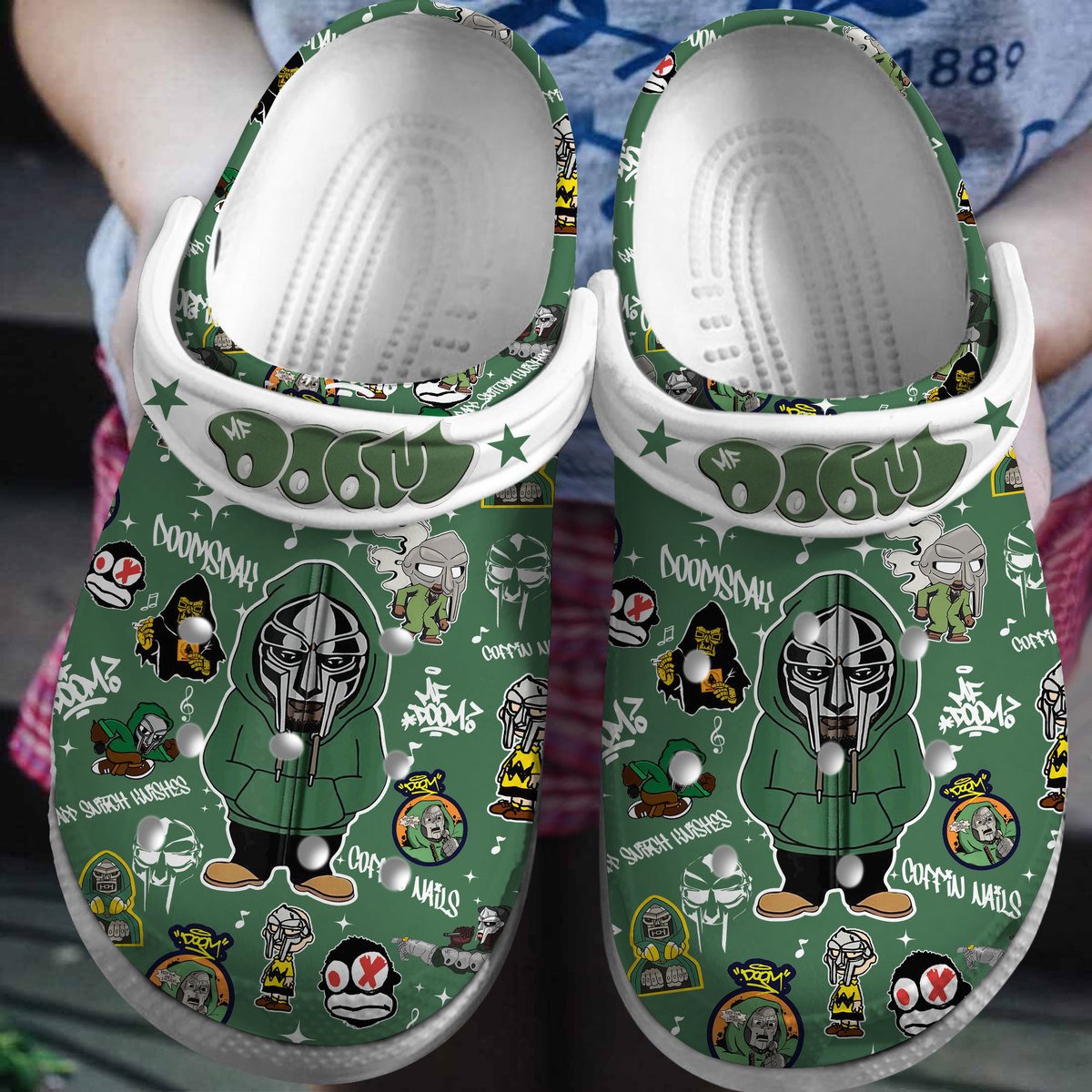 Footwearmerch MF DOOM Music Crocs Crocband Clogs Shoes Comfortable For Men Women and Kids