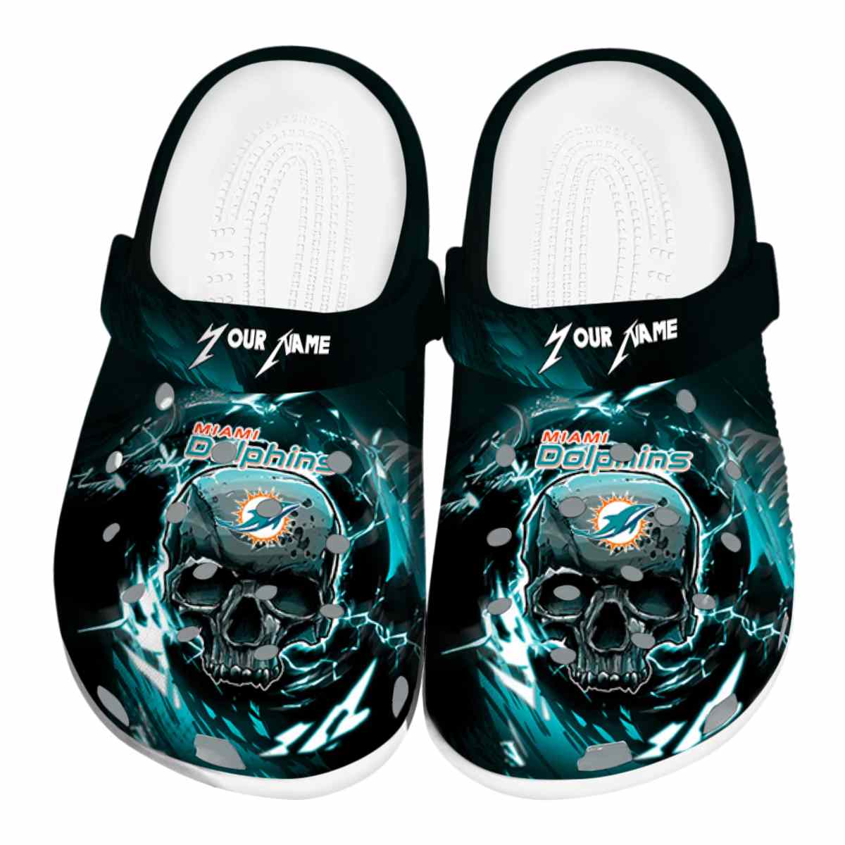 Footwearmerch Miami Dolphins NFL Sport Crocs Crocband Clogs Shoes Comfortable For Men Women and Kids