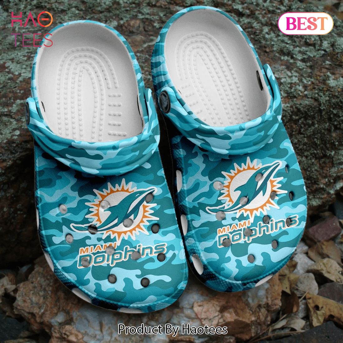 Footwearmerch Miami Dolphins NFL Sport Crocs Crocband Clogs Shoes Comfortable For Men Women and Kids