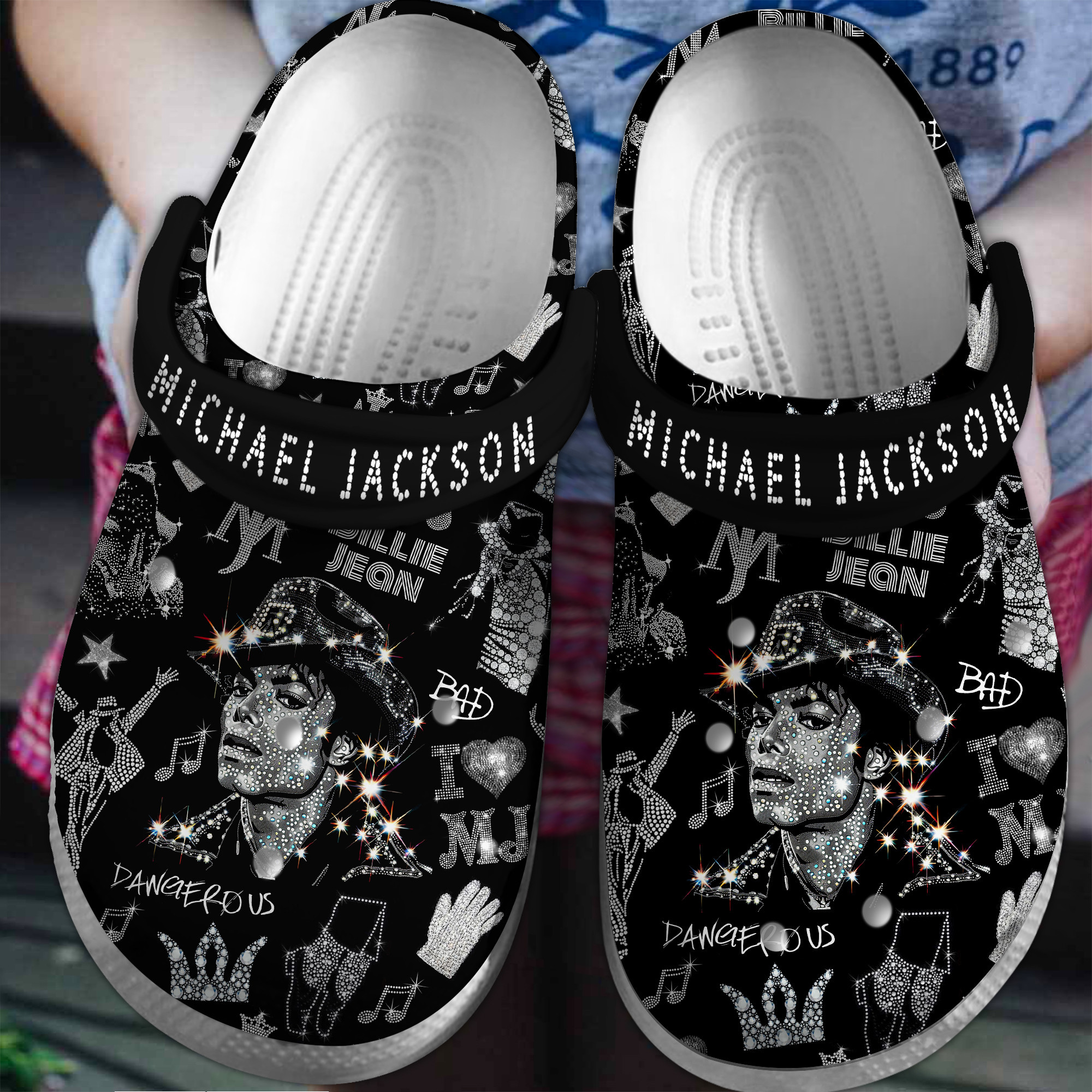 Footwearmerch Michael Jackson Music Crocs Crocband Clogs Shoes Comfortable For Men Women and Kids