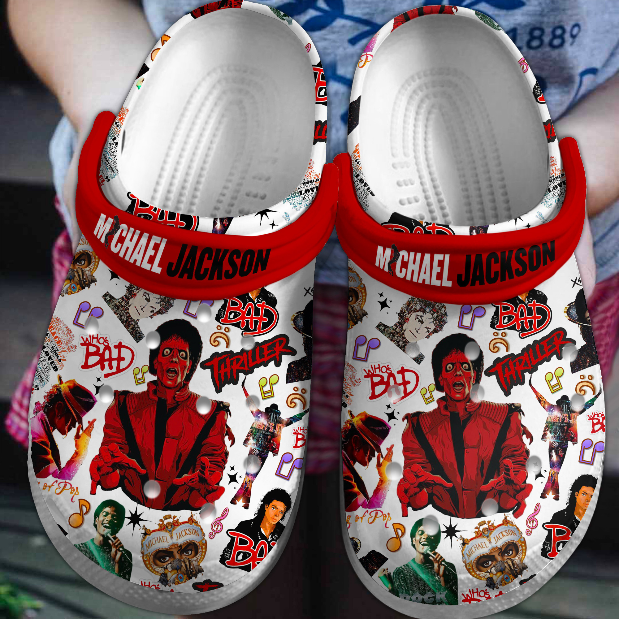 Footwearmerch Michael Jackson Music Crocs Crocband Clogs Shoes Comfortable For Men Women and Kids