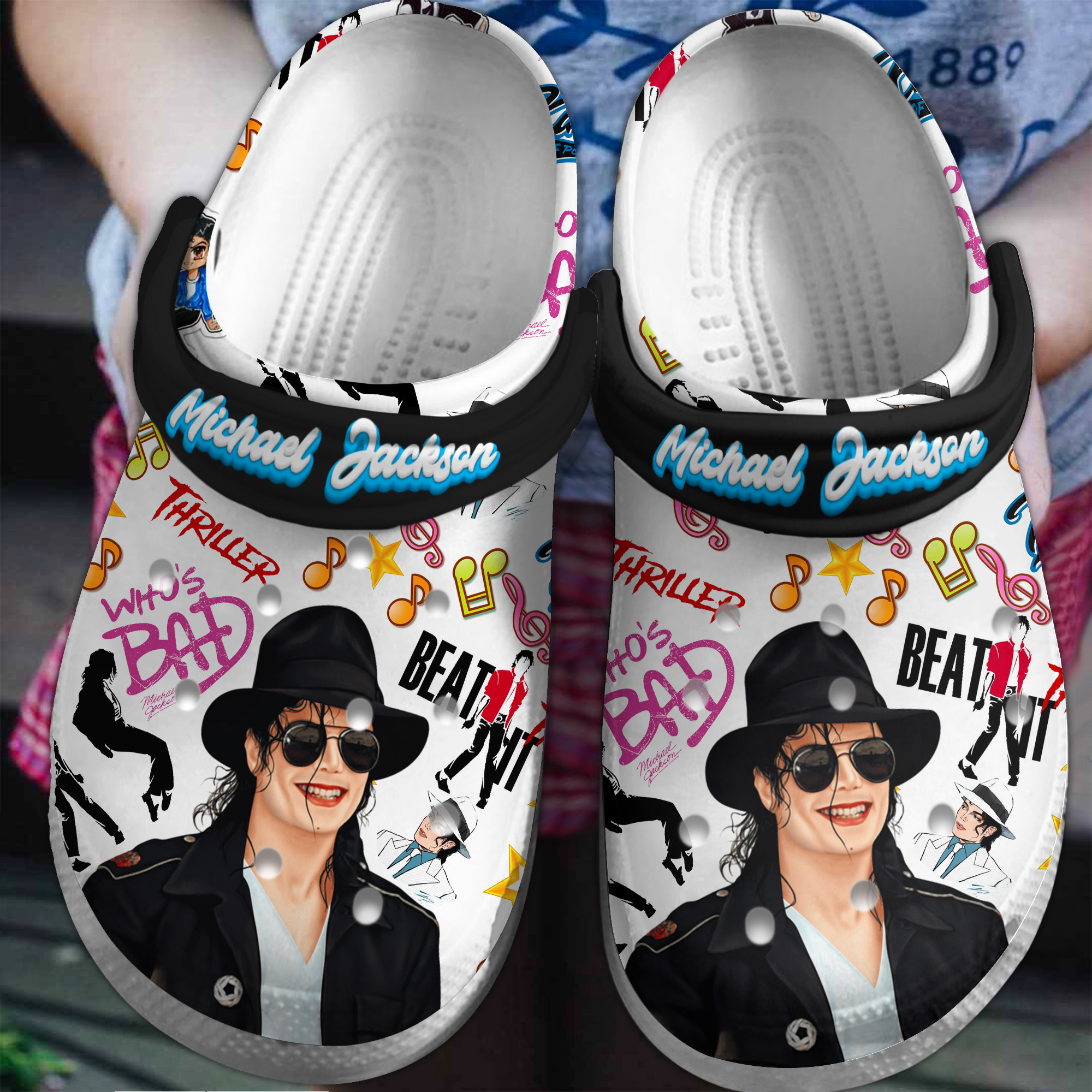 Footwearmerch Michael Jackson Music Crocs Crocband Clogs Shoes Comfortable For Men Women and Kids