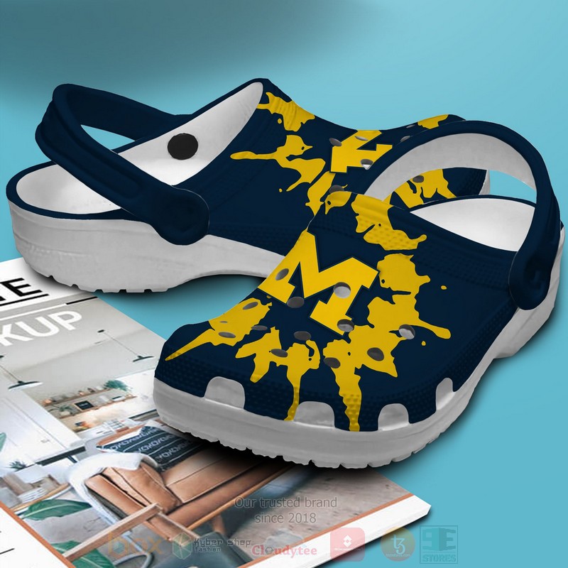 Footwearmerch Michigan Wolverines NCAA Sport Crocs Crocband Clogs Shoes Comfortable For Men Women and Kids