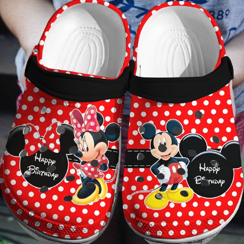 Footwearmerch Mickey And Minnie Mouse Cartoon Crocs Crocband Clogs Shoes Comfortable For Men Women and Kids