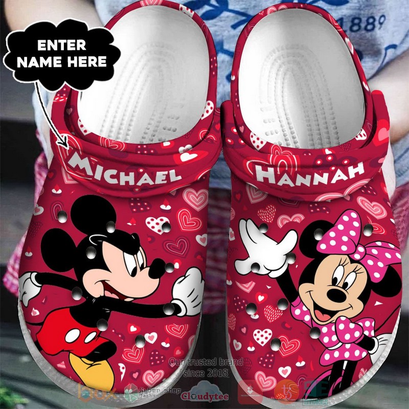 Footwearmerch Mickey And Minnie Mouse Cartoon Crocs Crocband Clogs Shoes Comfortable For Men Women and Kids