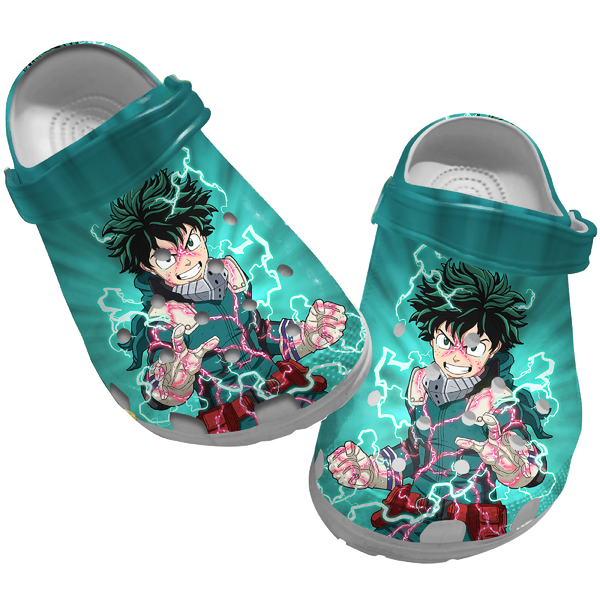 Footwearmerch Midoriya Izuku My Hero Academia Anime Crocs Crocband Clogs Shoes Comfortable For Men Women and Kids