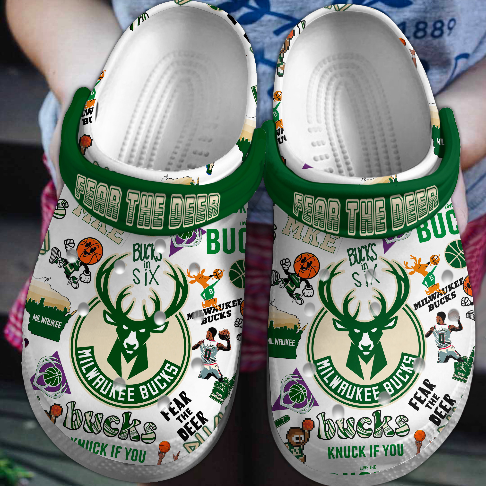 Footwearmerch Milwaukee Bucks NBA Sport Crocs Crocband Clogs Shoes Comfortable For Men Women and Kids