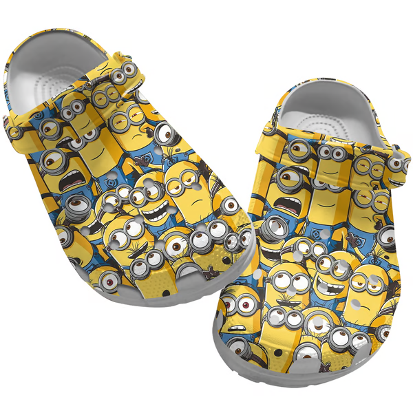 Footwearmerch Minions Cartoon Crocs Crocband Clogs Shoes Comfortable For Men Women and Kids