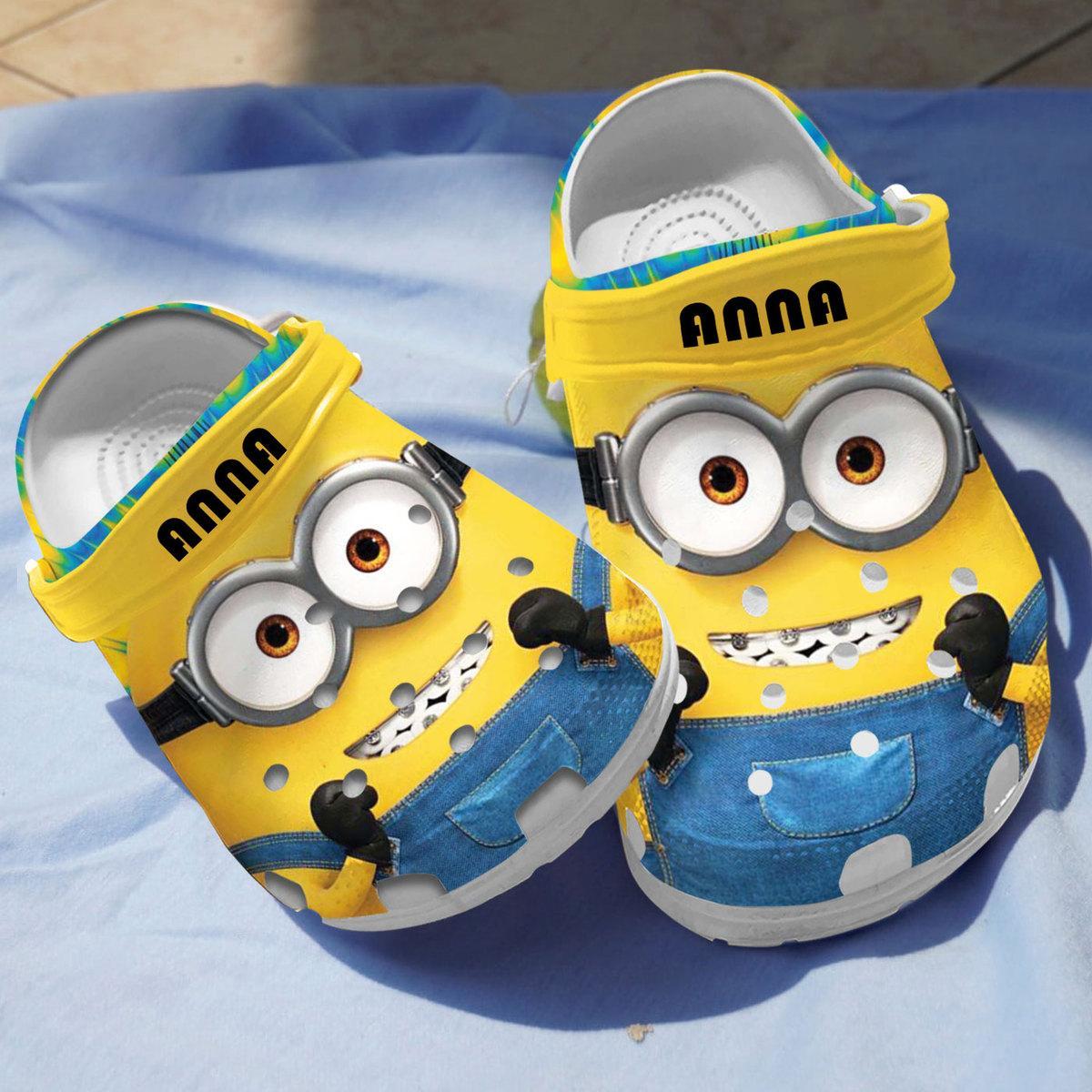 Footwearmerch Minions Cartoon Crocs Crocband Clogs Shoes Comfortable For Men Women and Kids