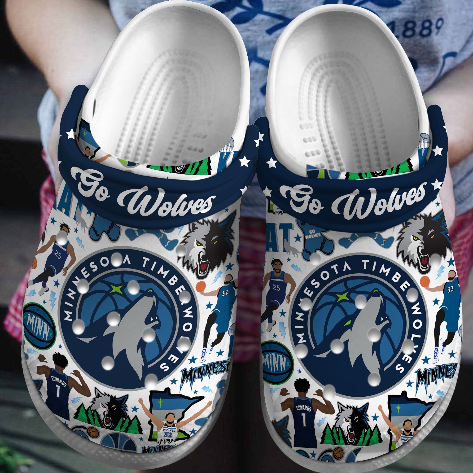 Footwearmerch Minnesota Timberwolves Basketball team NBA Sport Crocs Crocband Clogs Shoes Comfortable For Men Women and Kids