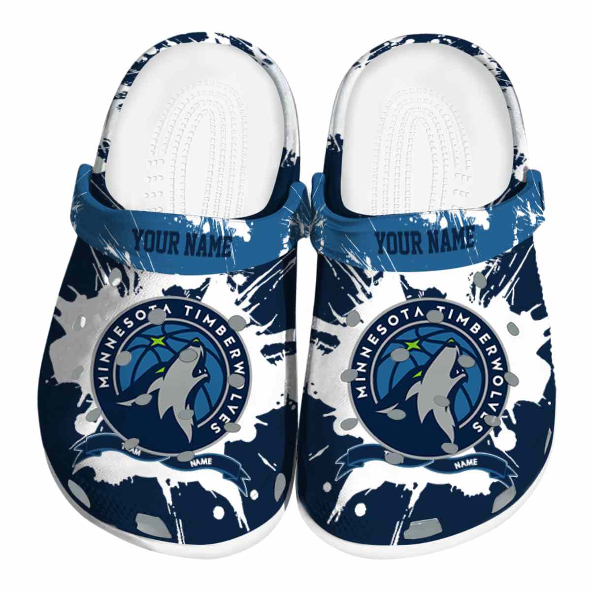 Footwearmerch Minnesota Timberwolves NBA Sport Crocs Crocband Clogs Shoes Comfortable For Men Women and Kids