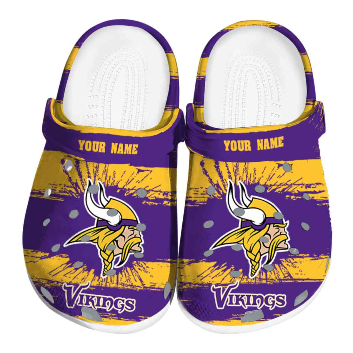 Footwearmerch Minnesota Vikings NFL Sport Crocs Crocband Clogs Shoes Comfortable For Men Women and Kids