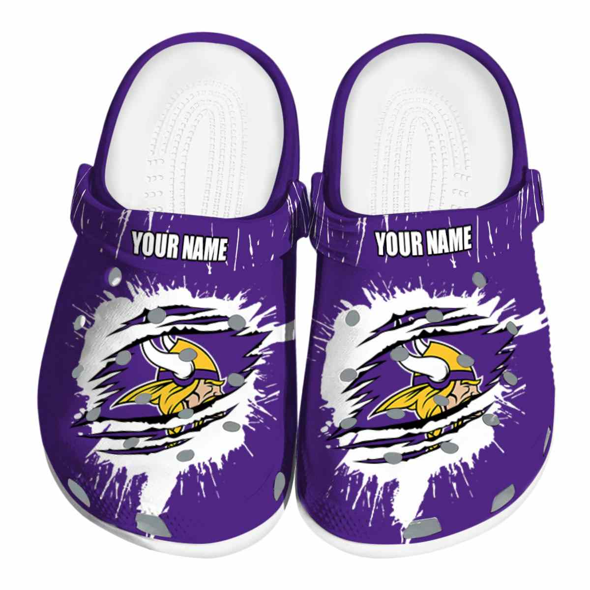 Footwearmerch Minnesota Vikings NFL Sport Crocs Crocband Clogs Shoes Comfortable For Men Women and Kids