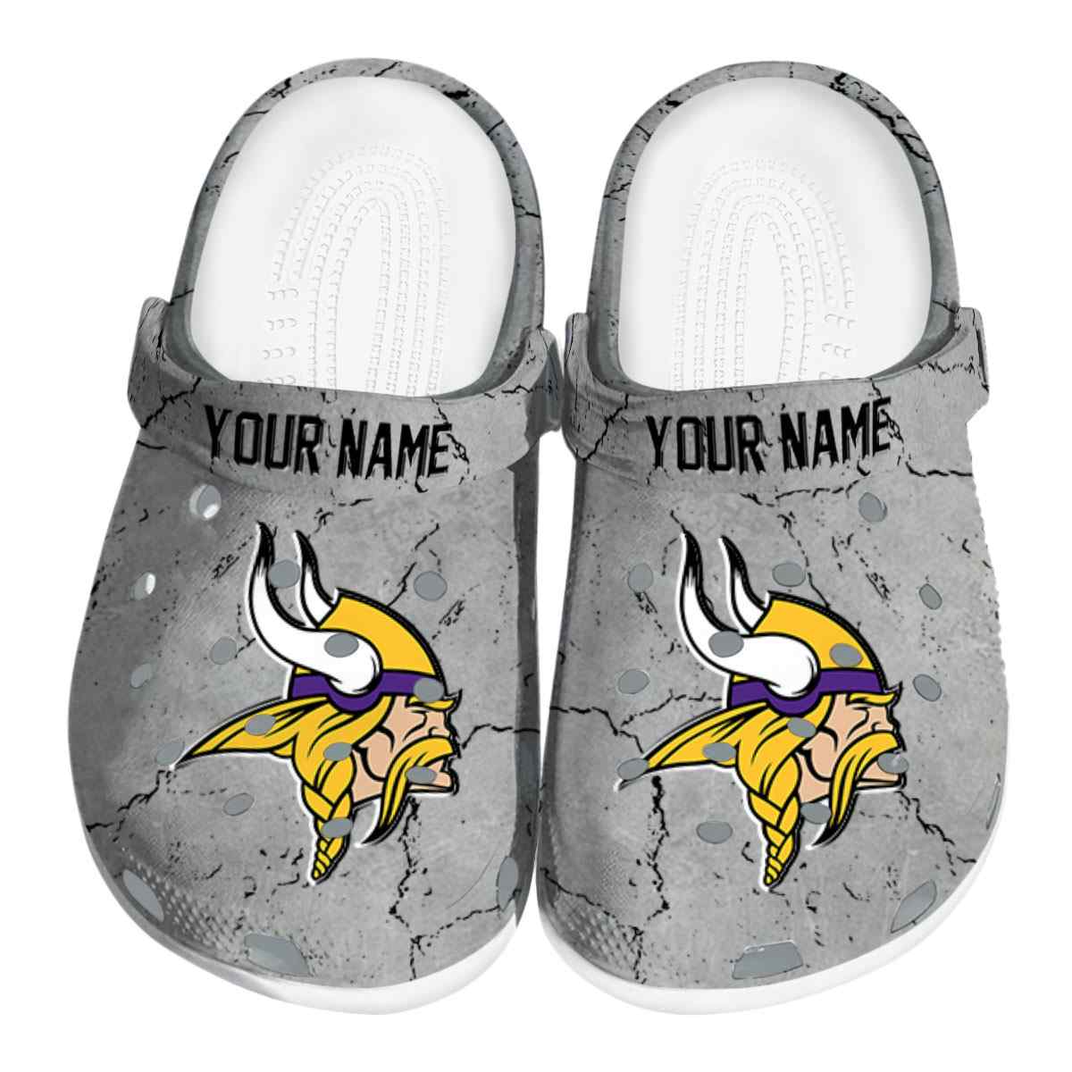 Footwearmerch Minnesota Vikings NFL Sport Crocs Crocband Clogs Shoes Comfortable For Men Women and Kids