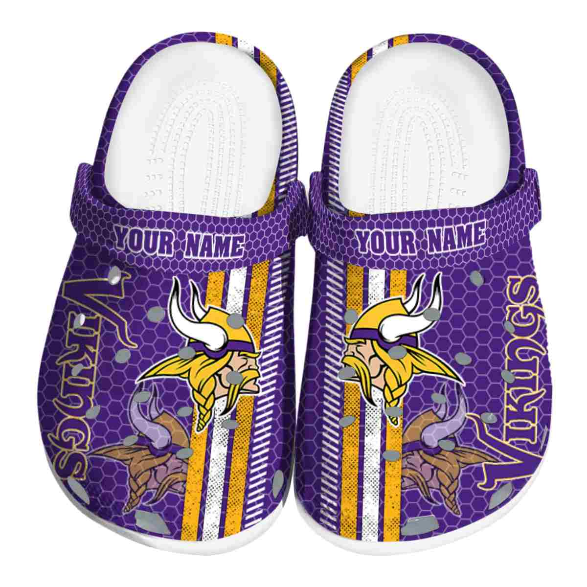 Footwearmerch Minnesota Vikings NFL Sport Crocs Crocband Clogs Shoes Comfortable For Men Women and Kids