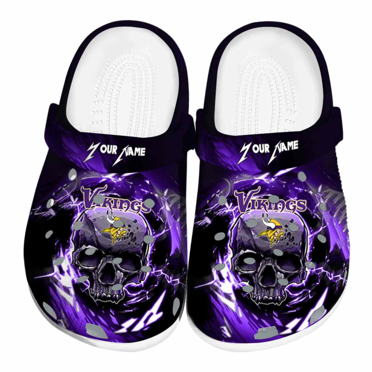 Footwearmerch Minnesota Vikings NFL Sport Crocs Crocband Clogs Shoes Comfortable For Men Women and Kids