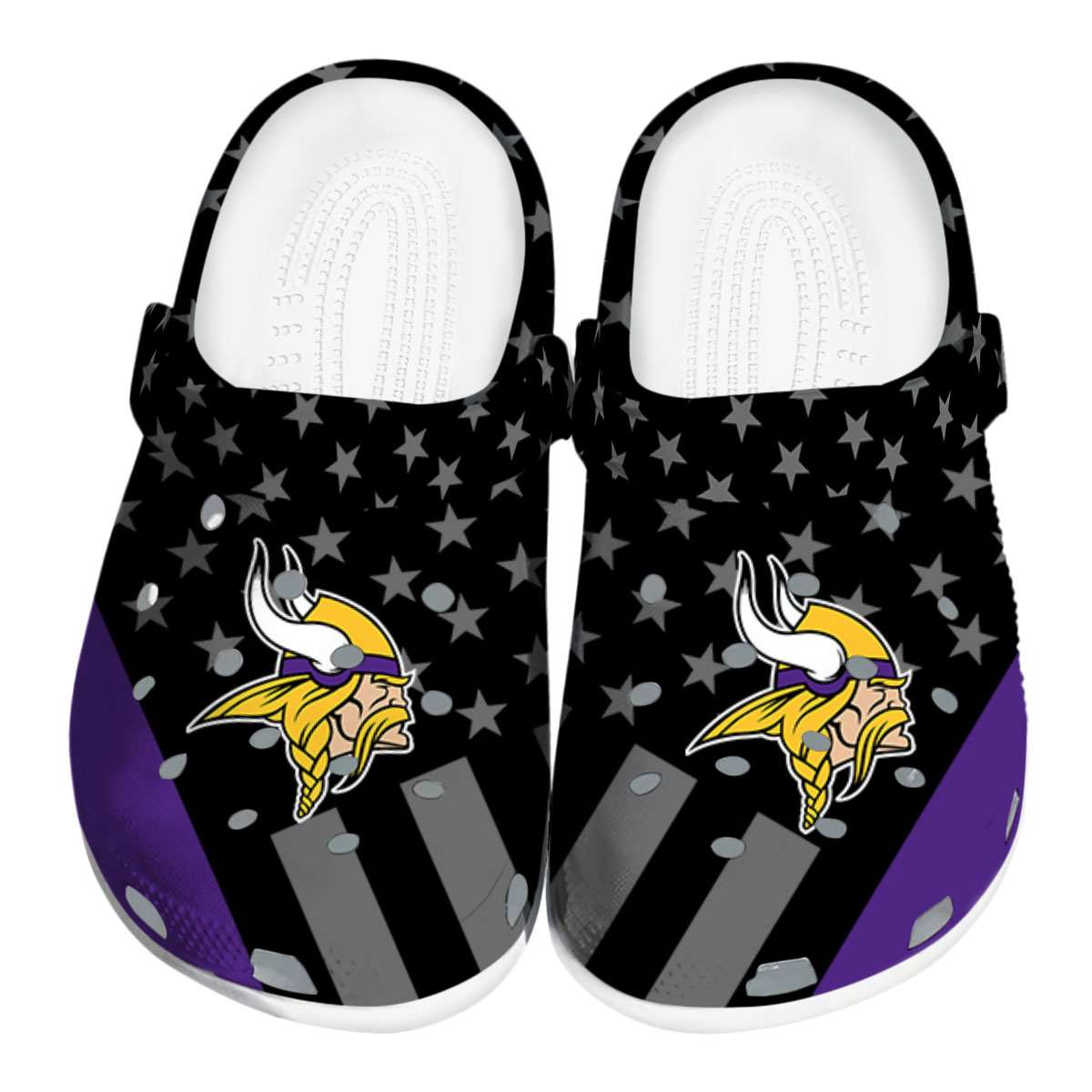 Footwearmerch Minnesota Vikings NFL Sport Crocs Crocband Clogs Shoes Comfortable For Men Women and Kids