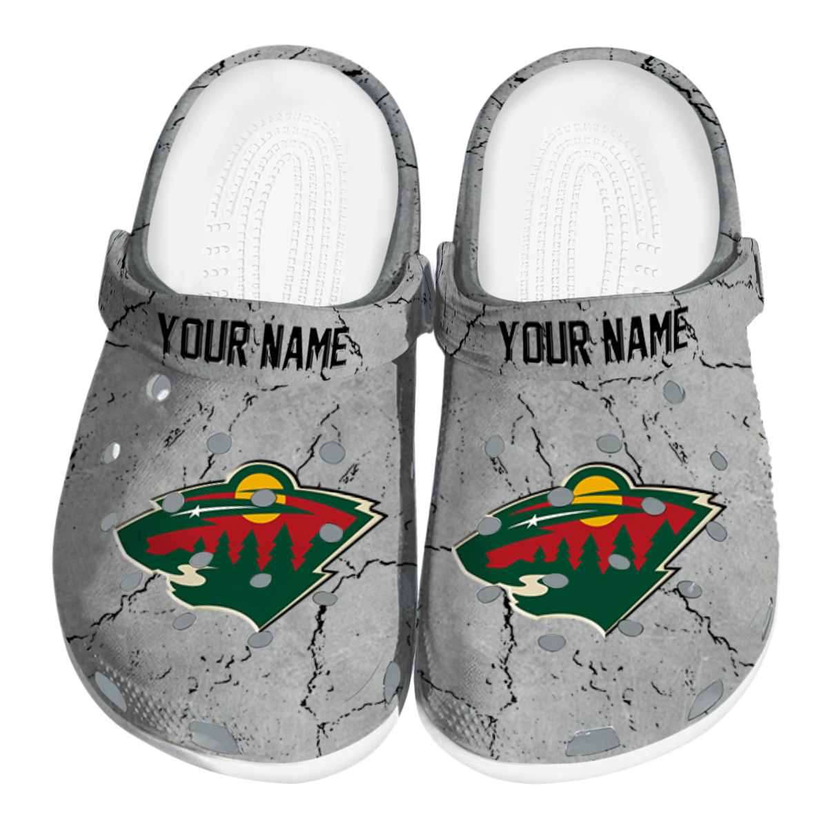 Footwearmerch Minnesota Wild NHL Sport Crocs Crocband Clogs Shoes Comfortable For Men Women and Kids
