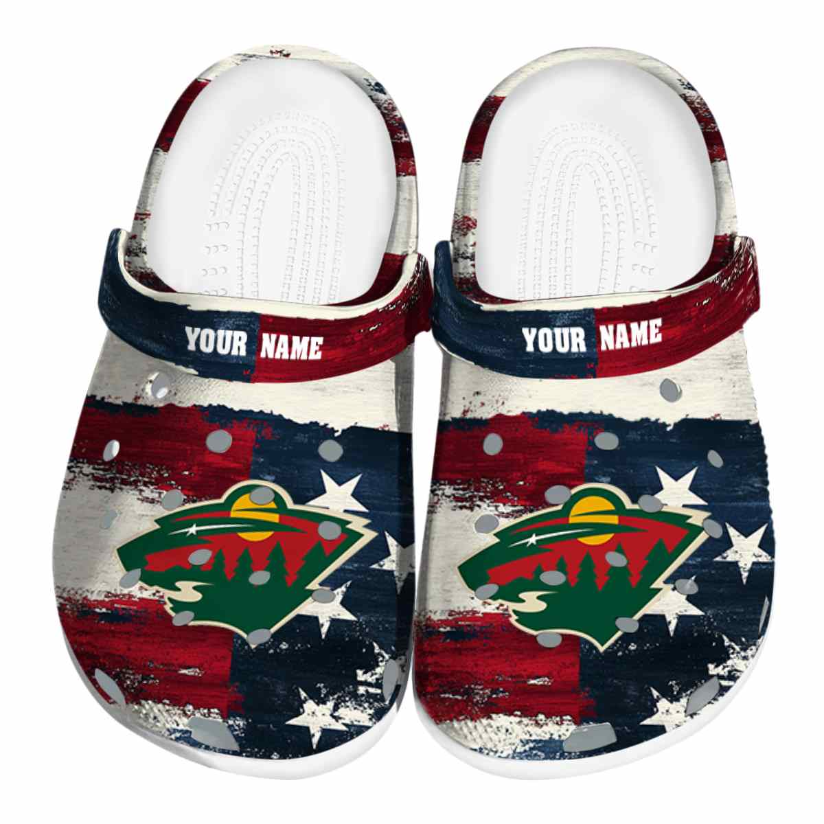 Footwearmerch Minnesota Wild NHL Sport Crocs Crocband Clogs Shoes Comfortable For Men Women and Kids