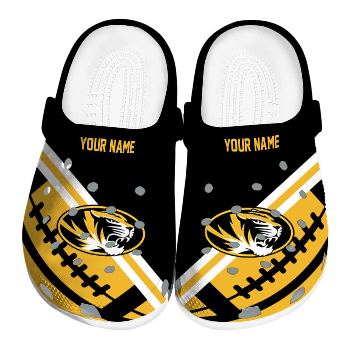 Footwearmerch Missouri Tigers NCAA Sport Crocs Crocband Clogs Shoes Comfortable For Men Women and Kids