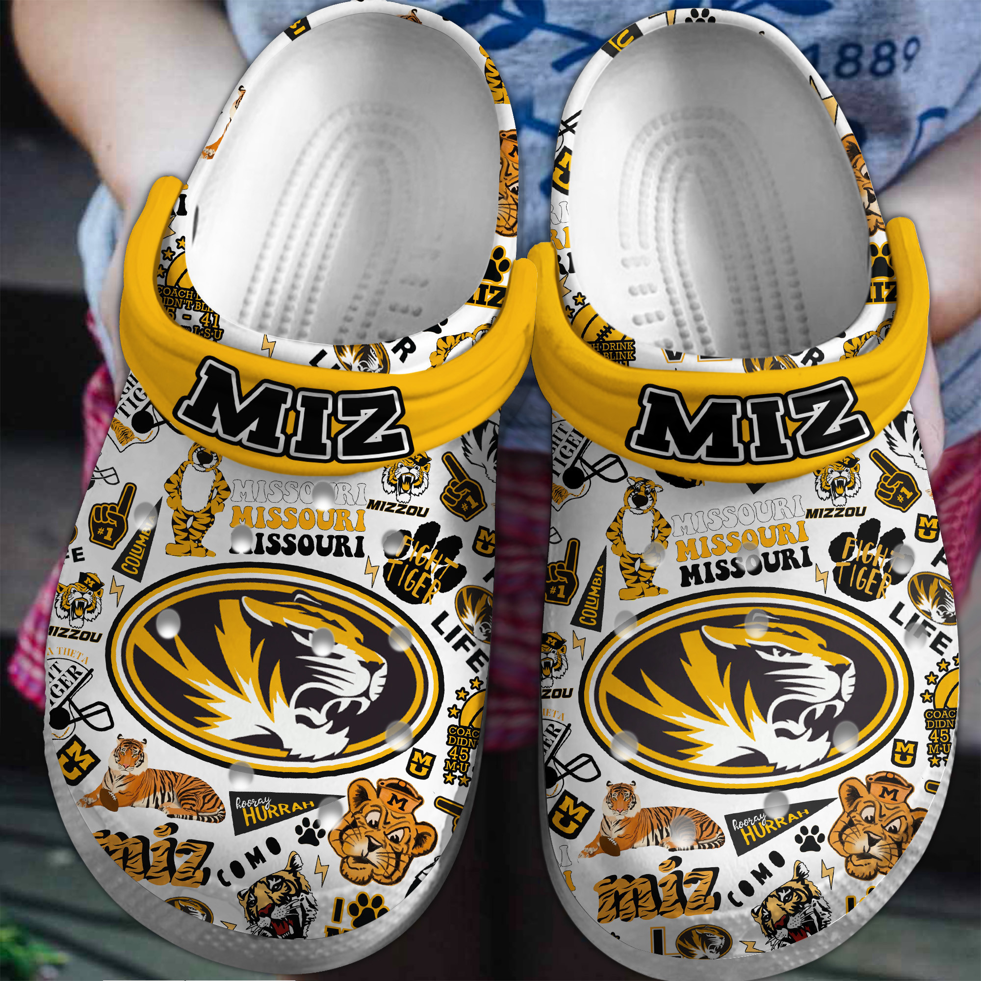 Footwearmerch Missouri Tigers NCAA Sport Crocs Crocband Clogs Shoes Comfortable For Men Women and Kids