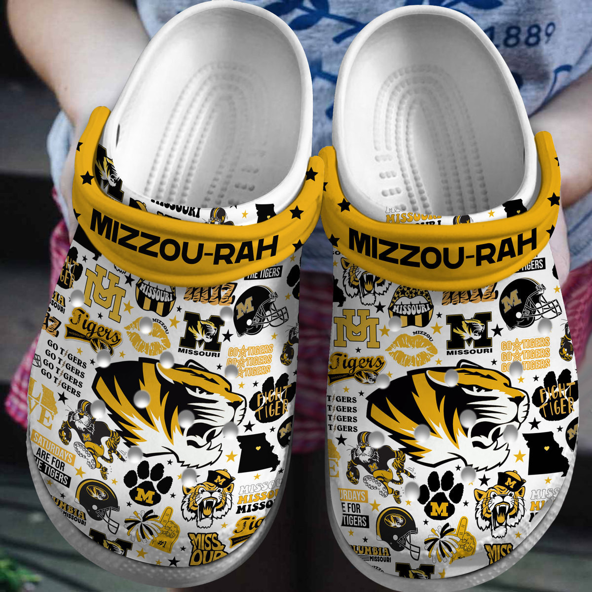 Footwearmerch Missouri Tigers NCAA Sport Crocs Crocband Clogs Shoes Comfortable For Men Women and Kids