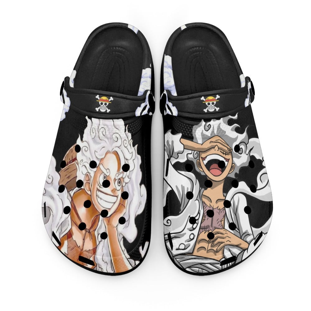 Footwearmerch Monkey D. Luffy Gear 5th Nika One Piece Anime Crocs Crocband Clogs Shoes Comfortable For Men Women and Kids