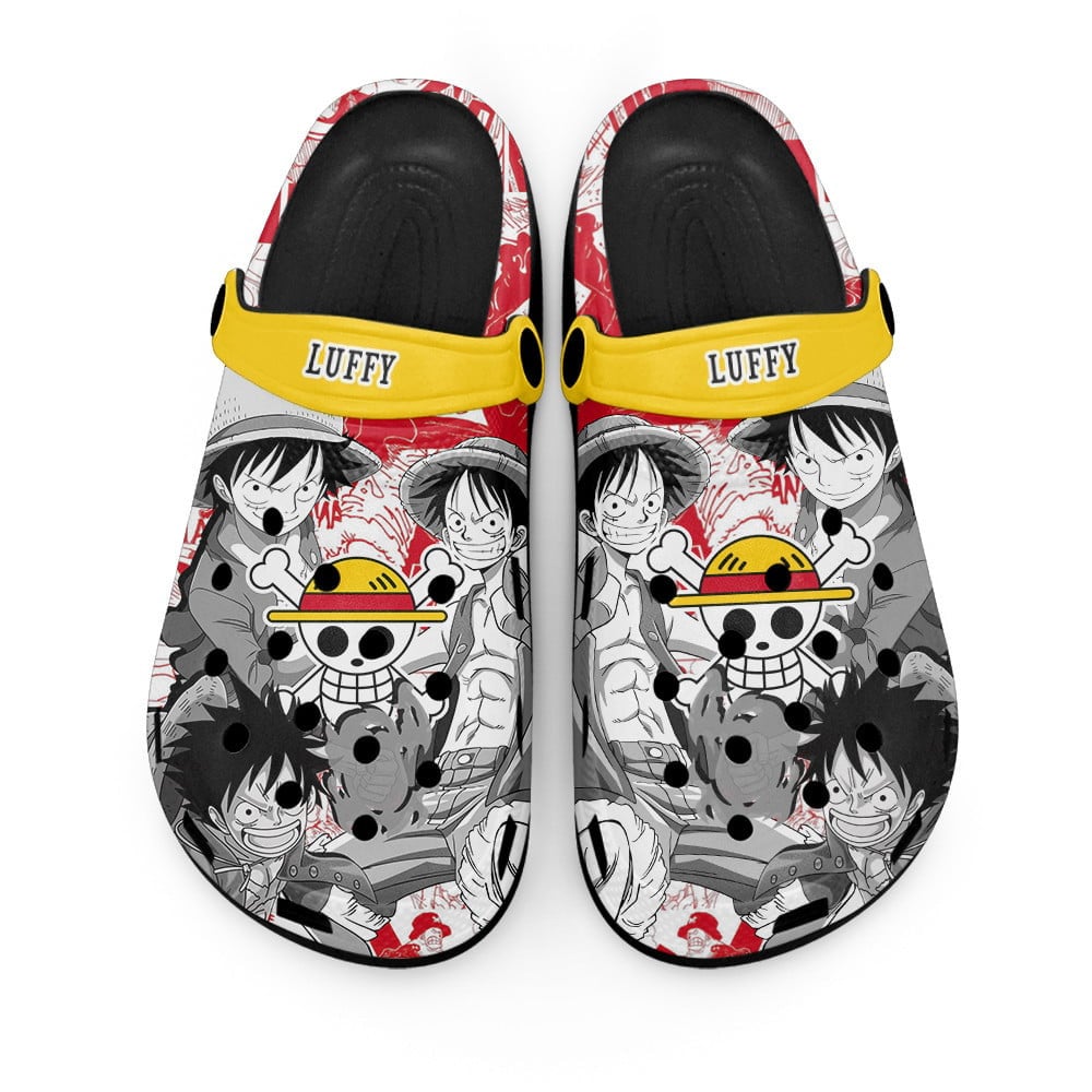 Footwearmerch Monkey D. Luffy One Piece Anime Crocs Crocband Clogs Shoes Comfortable For Men Women and Kids