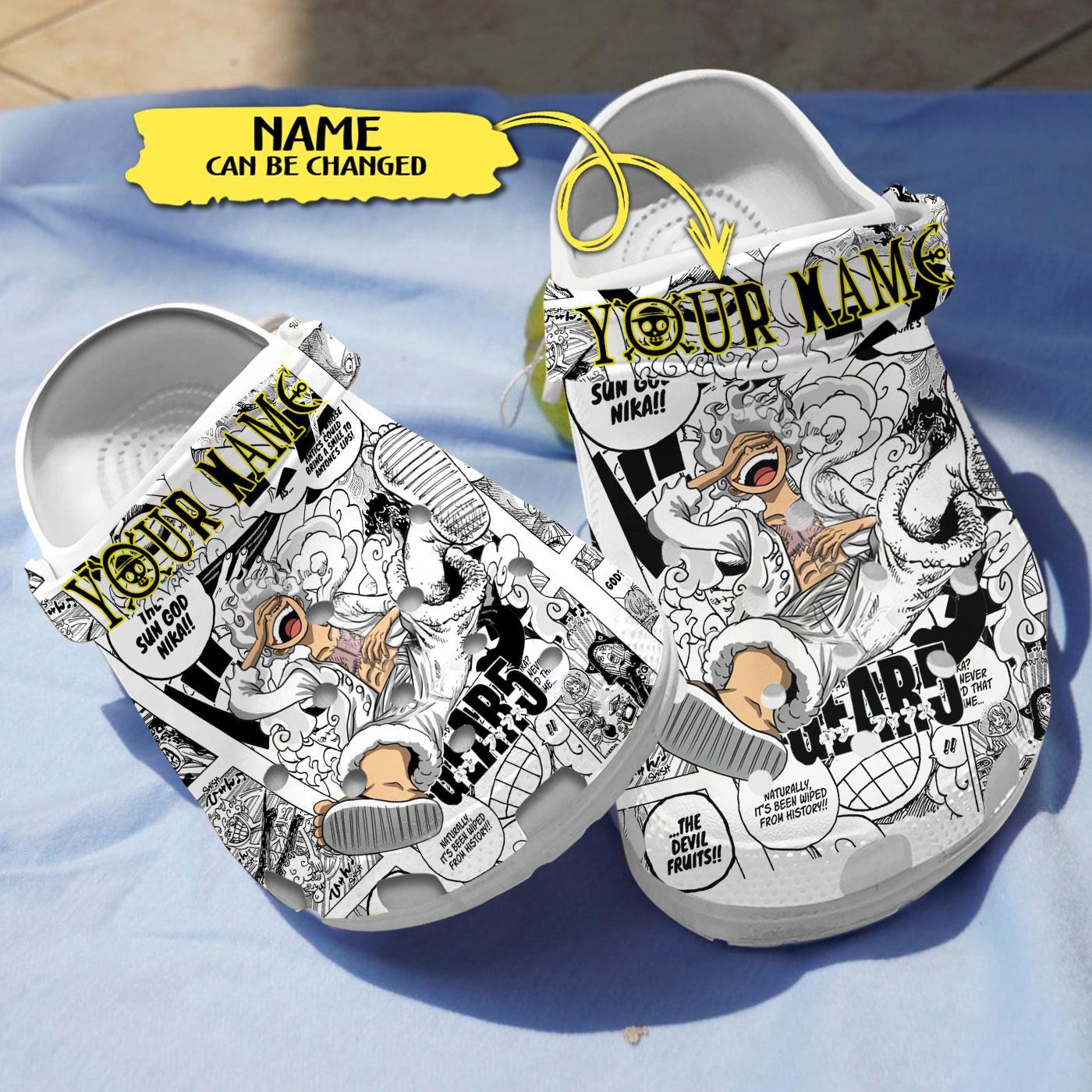 Footwearmerch Monkey D. Luffy One Piece Anime Crocs Crocband Clogs Shoes Comfortable For Men Women and Kids
