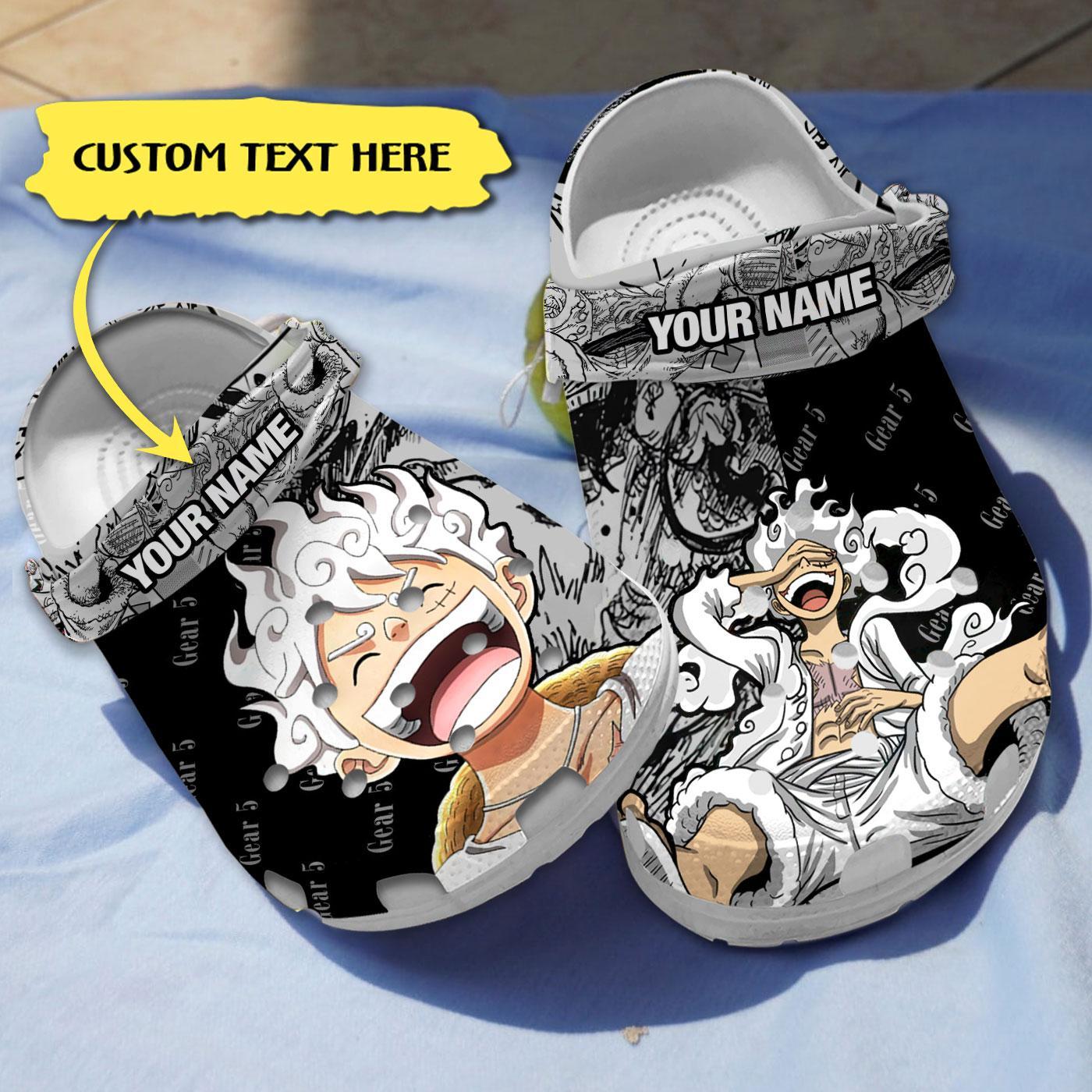 Footwearmerch Monkey D. Luffy One Piece Gear 5 Anime Crocs Crocband Clogs Shoes Comfortable For Men Women and Kids