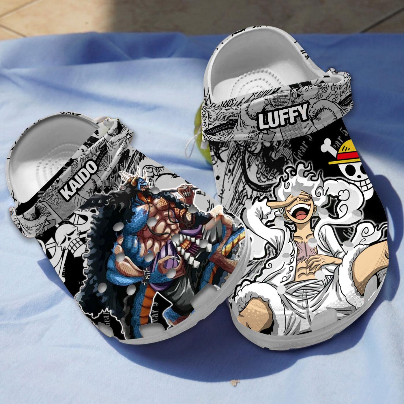 Footwearmerch Monkey D. Luffy One Piece Gear 5 Anime Crocs Crocband Clogs Shoes Comfortable For Men Women and Kids