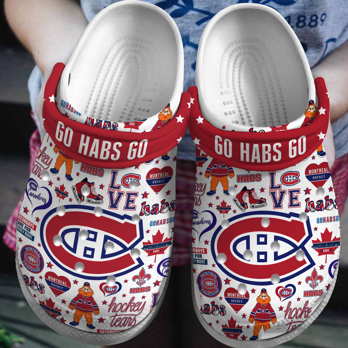 Footwearmerch Montreal Canadiens NHL Sport Crocs Crocband Clogs Shoes Comfortable For Men Women and Kids