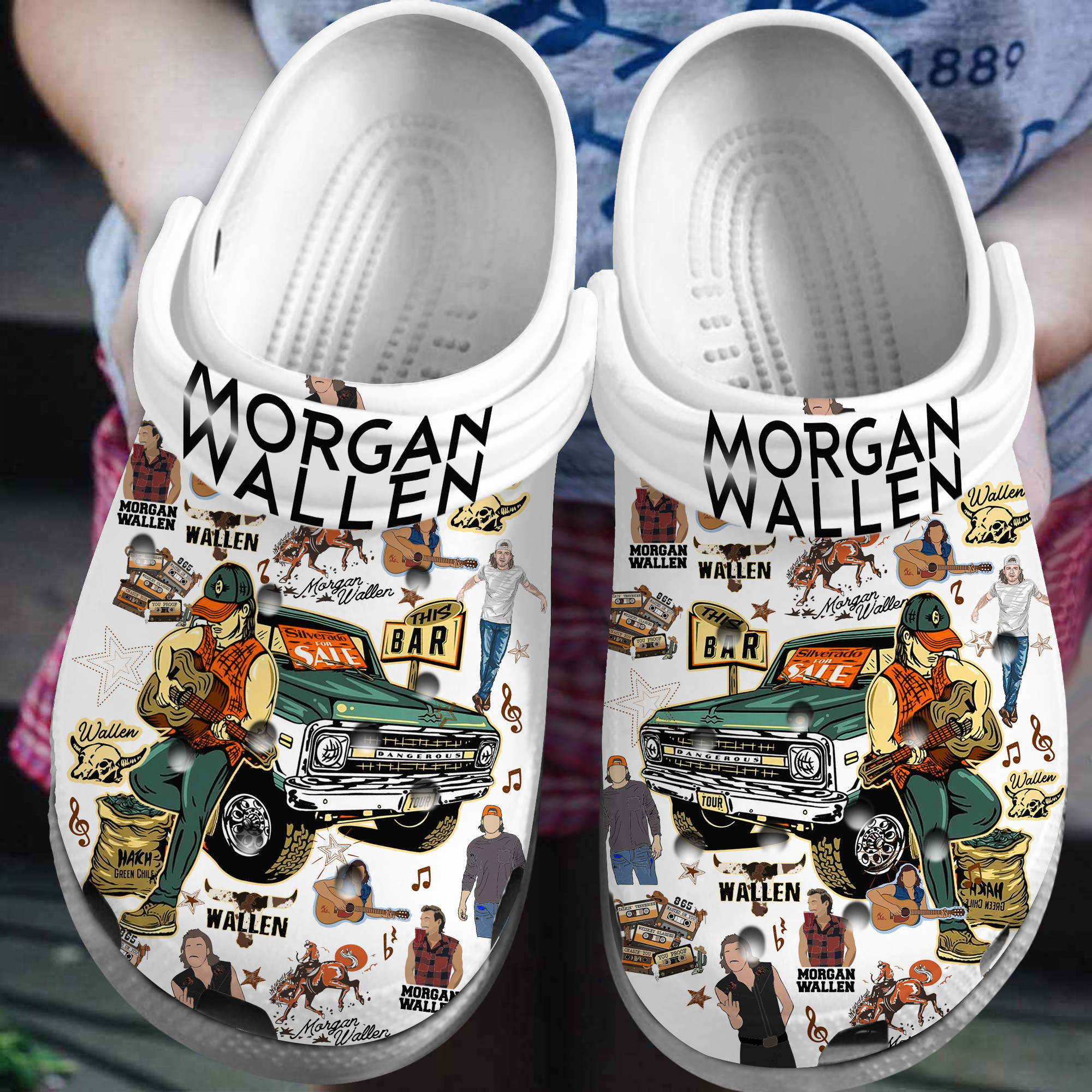 Footwearmerch Morgan Wallen Music Crocs Crocband Clogs Shoes Comfortable For Men Women and Kids